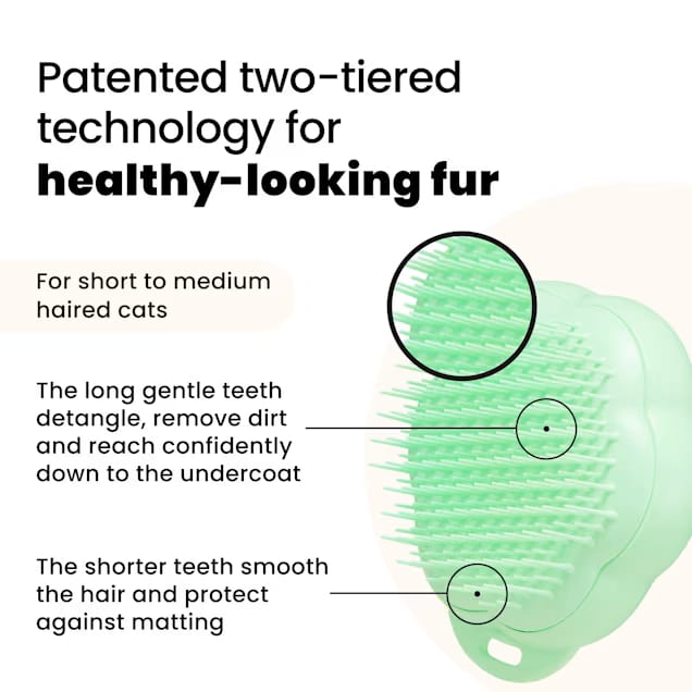 Pet Teezer Cat Detangling Brush (Purple) — Patented Ergonomic Handle, Easy Grip, Rinses Clean, For All Cat Breeds detail image 2