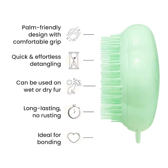 Pet Teezer Cat Detangling Brush (Purple) — Patented Ergonomic Handle, Easy Grip, Rinses Clean, For All Cat Breeds detail image 4