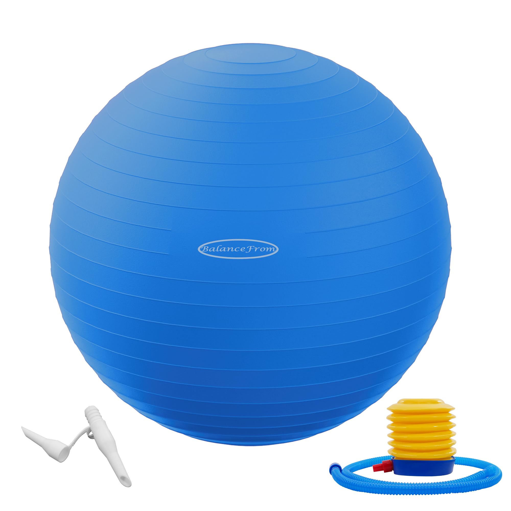 Fitvids Anti-Burst, Slip-Resistant Exercise & Yoga Ball with Quick Pump — 2,000 lb Capacity — Multiple Colors & Sizes