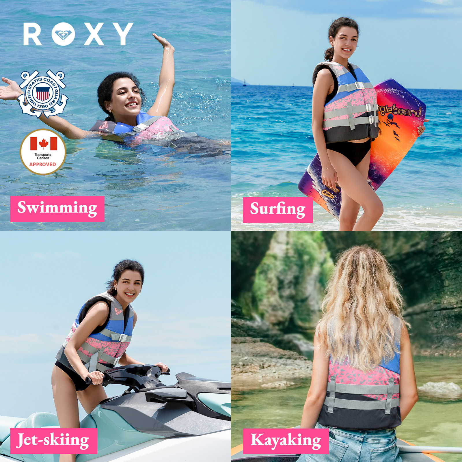 ROXY Women’s Duraweave Life Vest L/XL | USCG-Approved Adult PFD for Boating, Kayaking, Fishing & Water Sports detail image 1