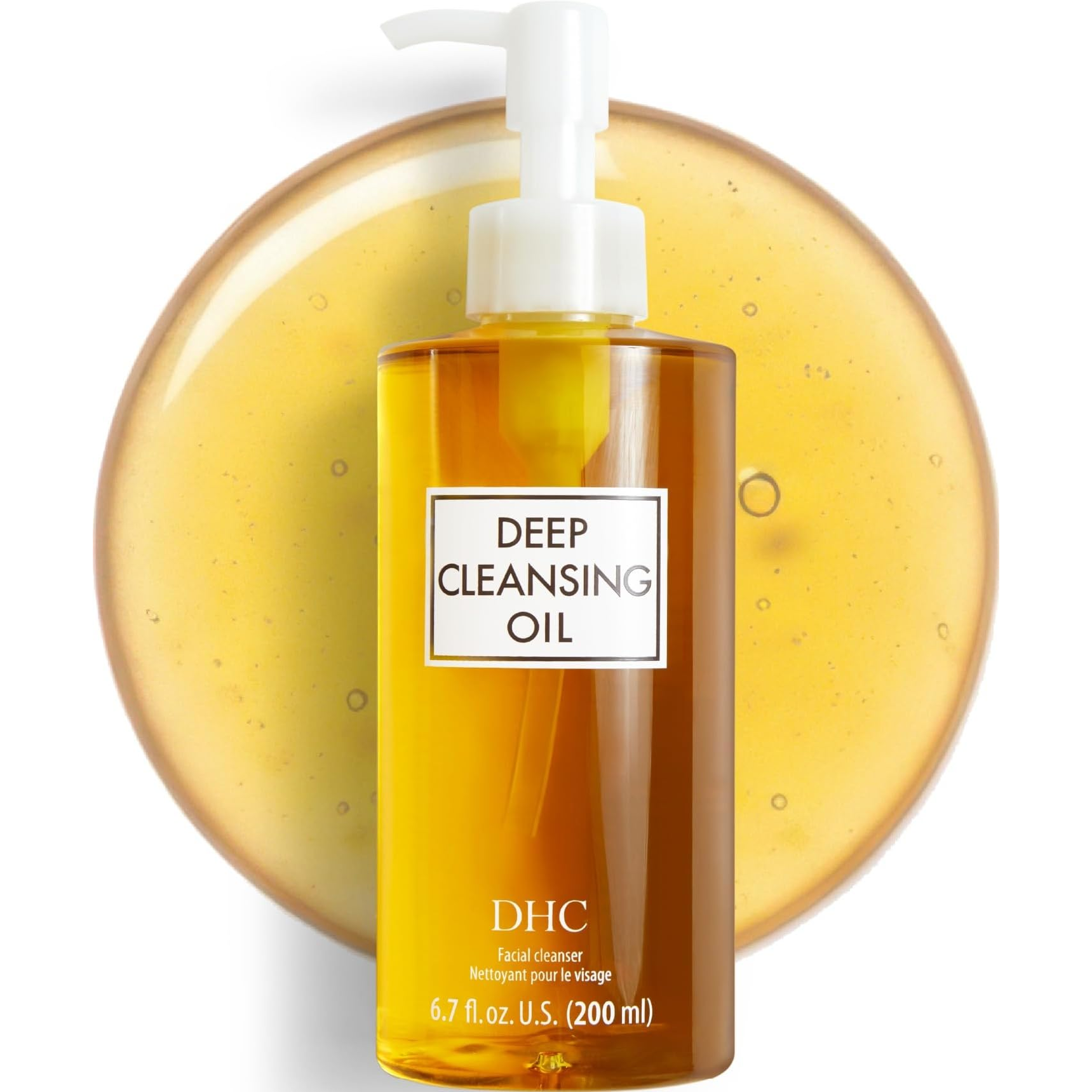 DHC Deep Cleansing Oil, Makeup Remover, Gentle Oil Cleanser, 6. 7 oz | Facial Cleansing Oil, Blackhead Remover, Cleanses without Clogging Pores, Residue-Free, Fragrance and Colorant Free