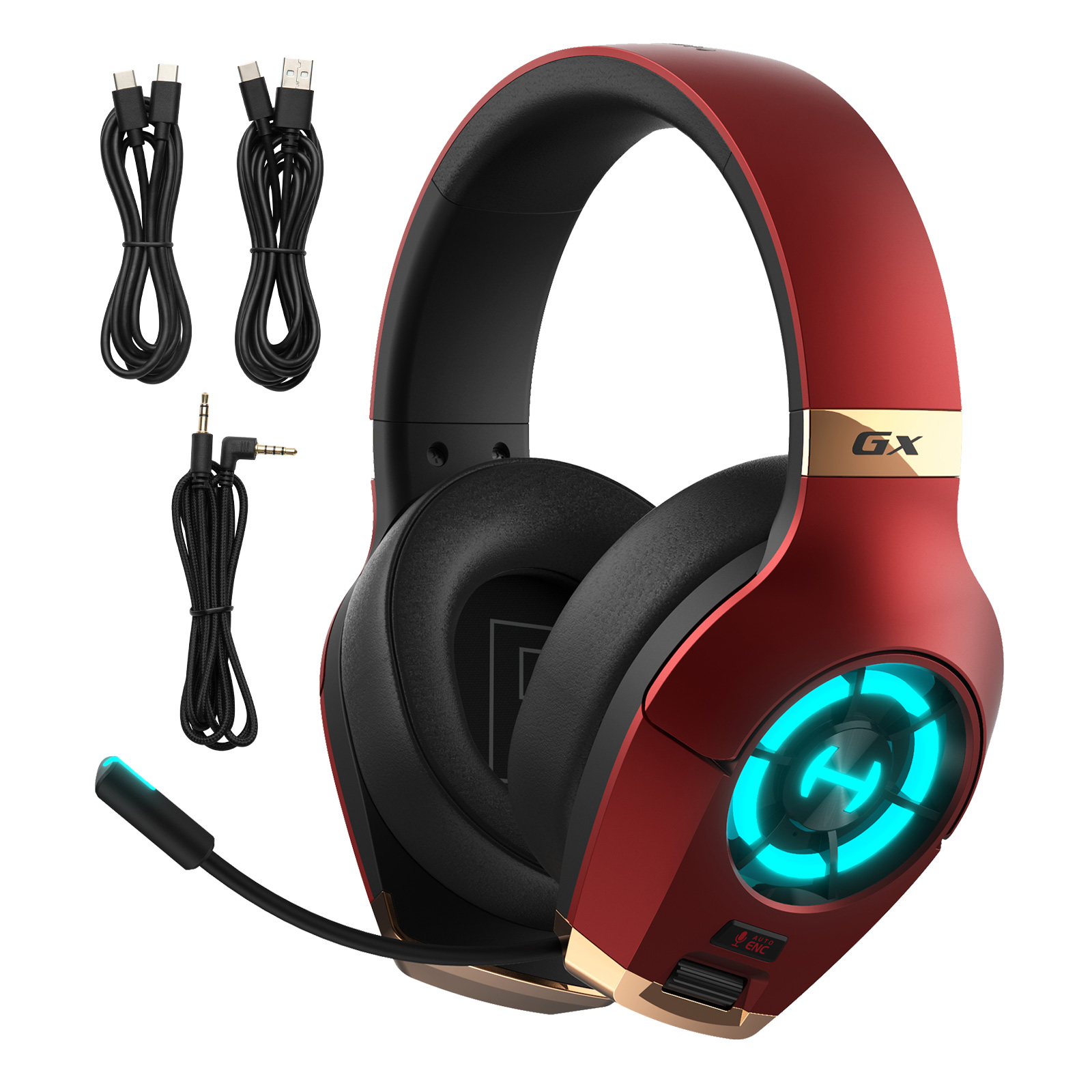 Edifier HECATE GX Hi-Res Gaming Headset (Wired, Triple-Mode) with Mic, RGB Lighting, ENC Noise Reduction, 50mm Drivers – Classic Red