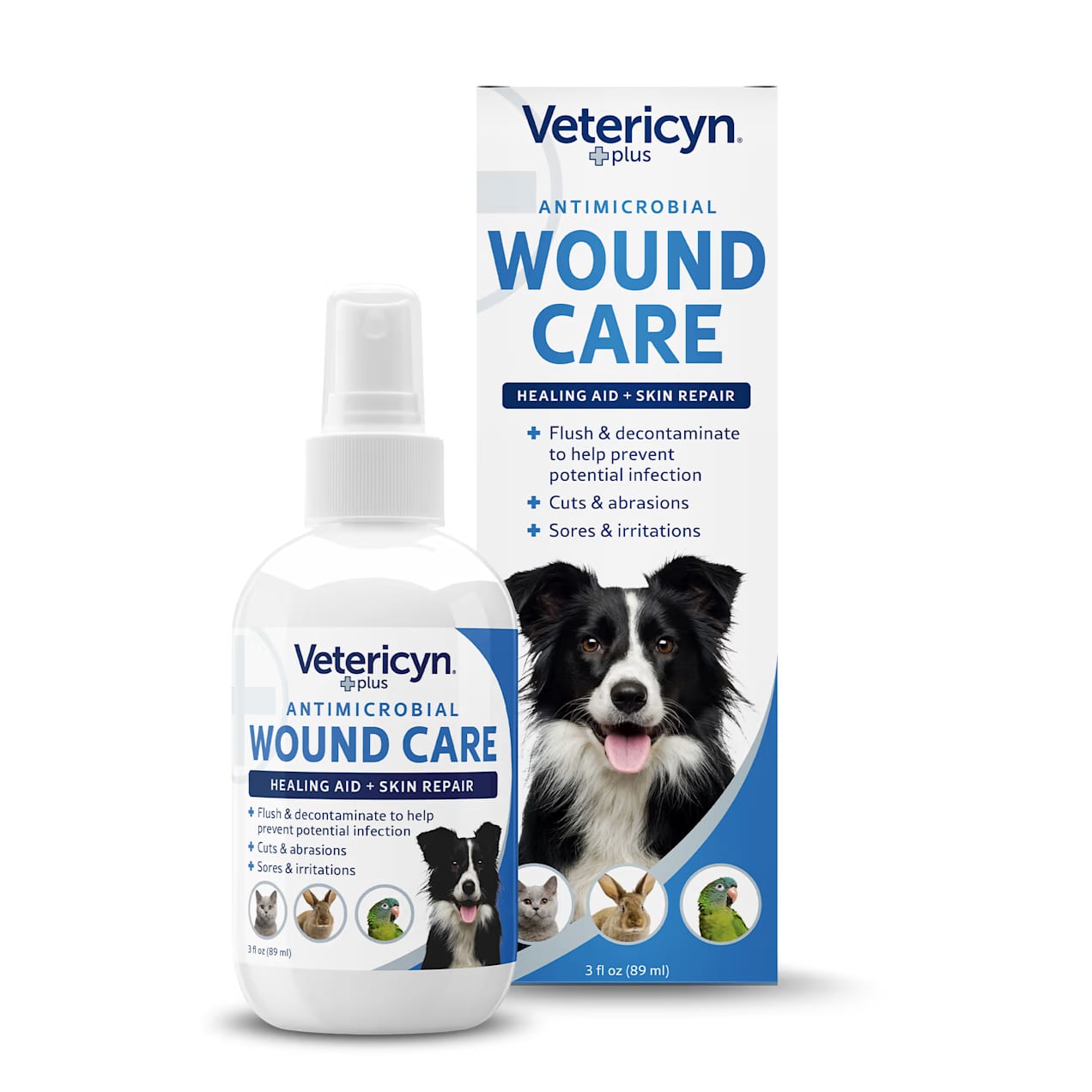Vetericyn Plus Antimicrobial Care Spray — Powerful Repair & Protection for Everyday Pet Wounds and Skin Irritation, Ideal for Home or Outdoor Use