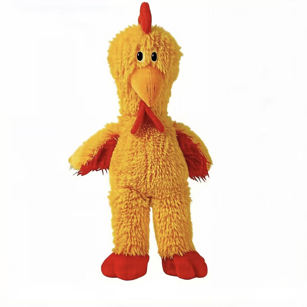 KONG Rope Knot Squeaky Chicken Plush Toy — Double Squeakers, Interactive Boredom Buster for Medium to Large Dogs with Gentle Bite
