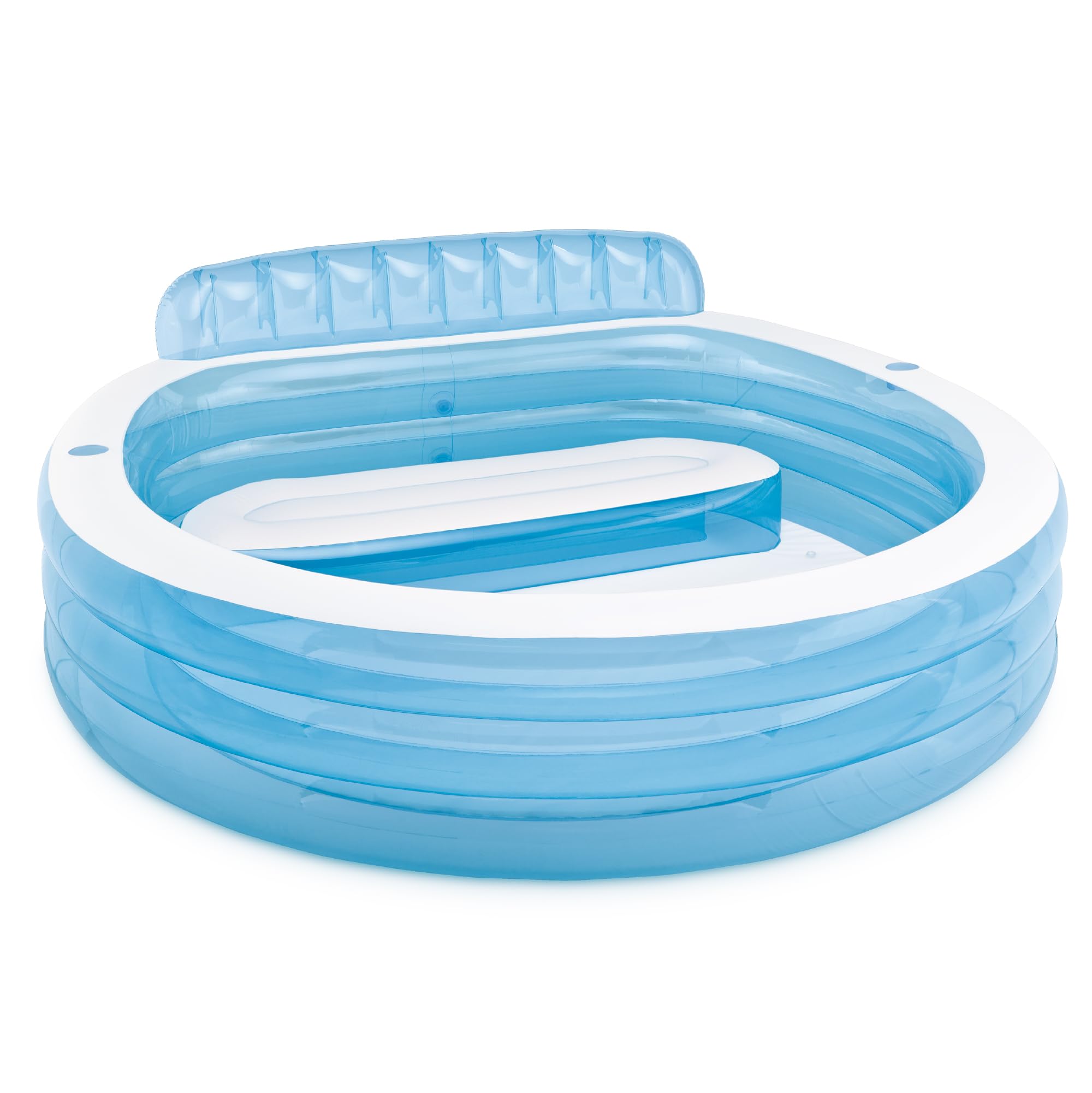 INTEX 57190EP Swim Center Inflatable Family Lounge Pool: Built-In Bench – Cup Holder – 156 Gallon Capacity – 90" x 86" x 31" – Blue