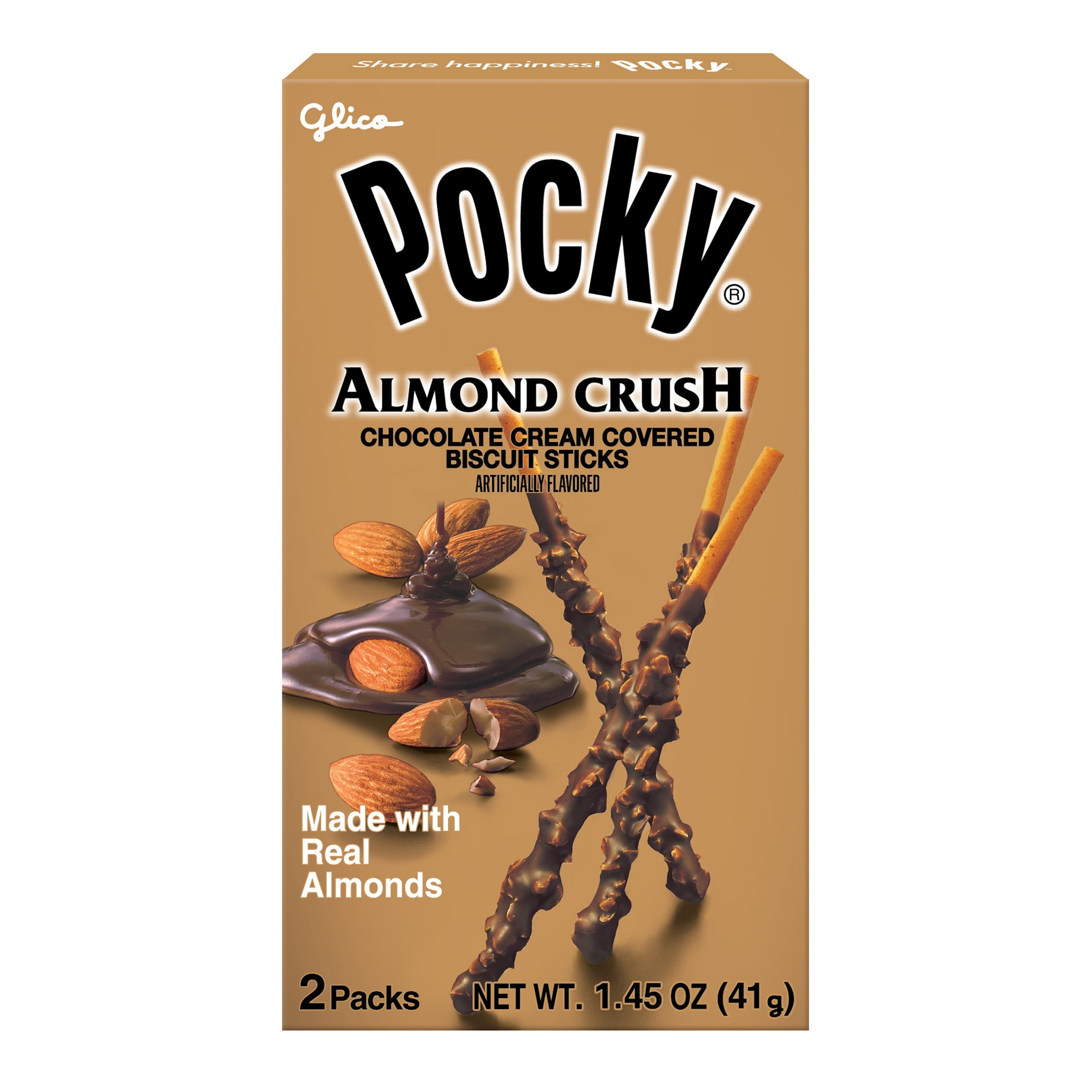 GLICO POCKY Almond Crunch Chocolate Biscuit Sticks 41g