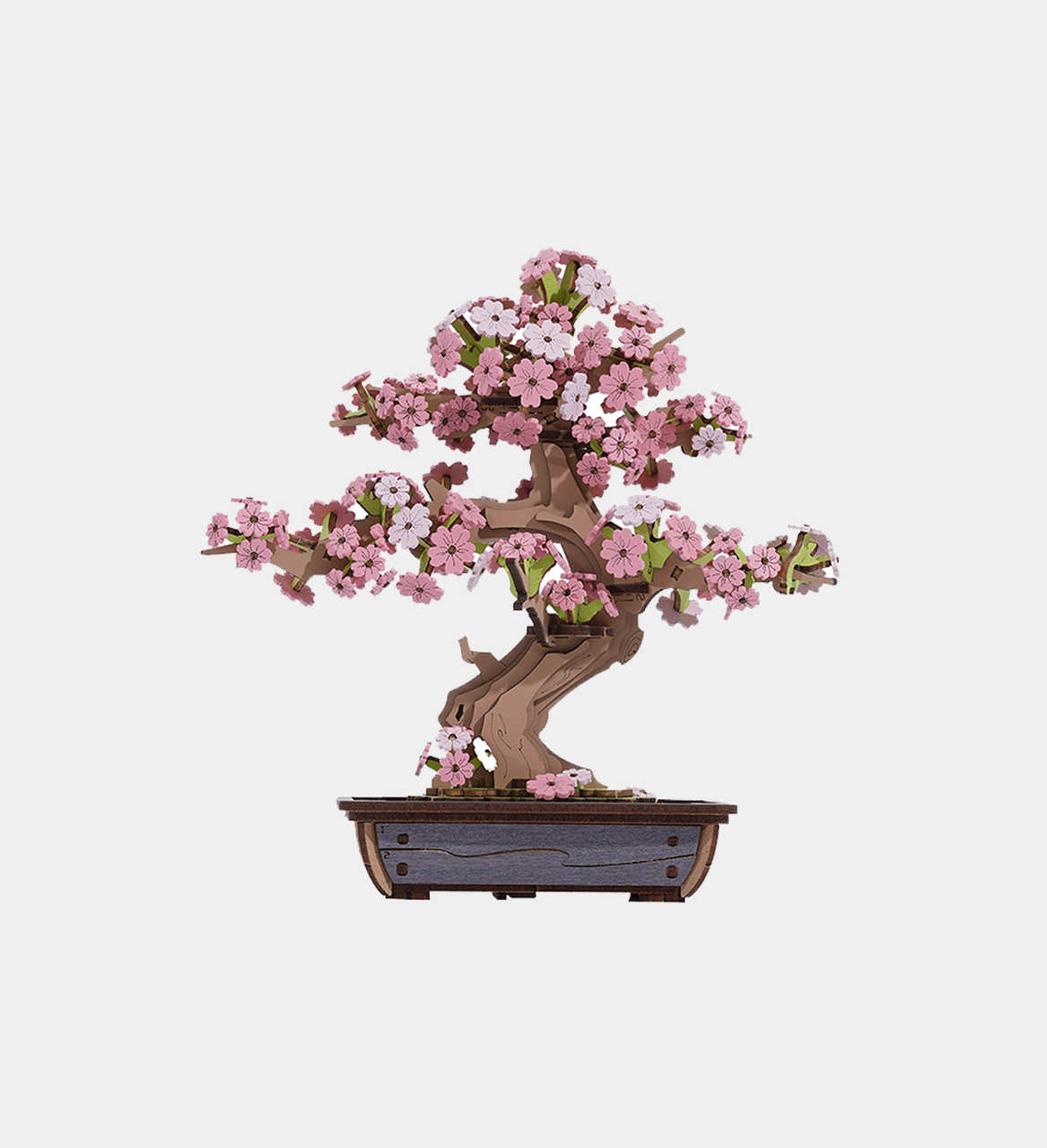 Robotime Rolife Sakura Potted Plant TG415 263-Piece DIY Wooden Model