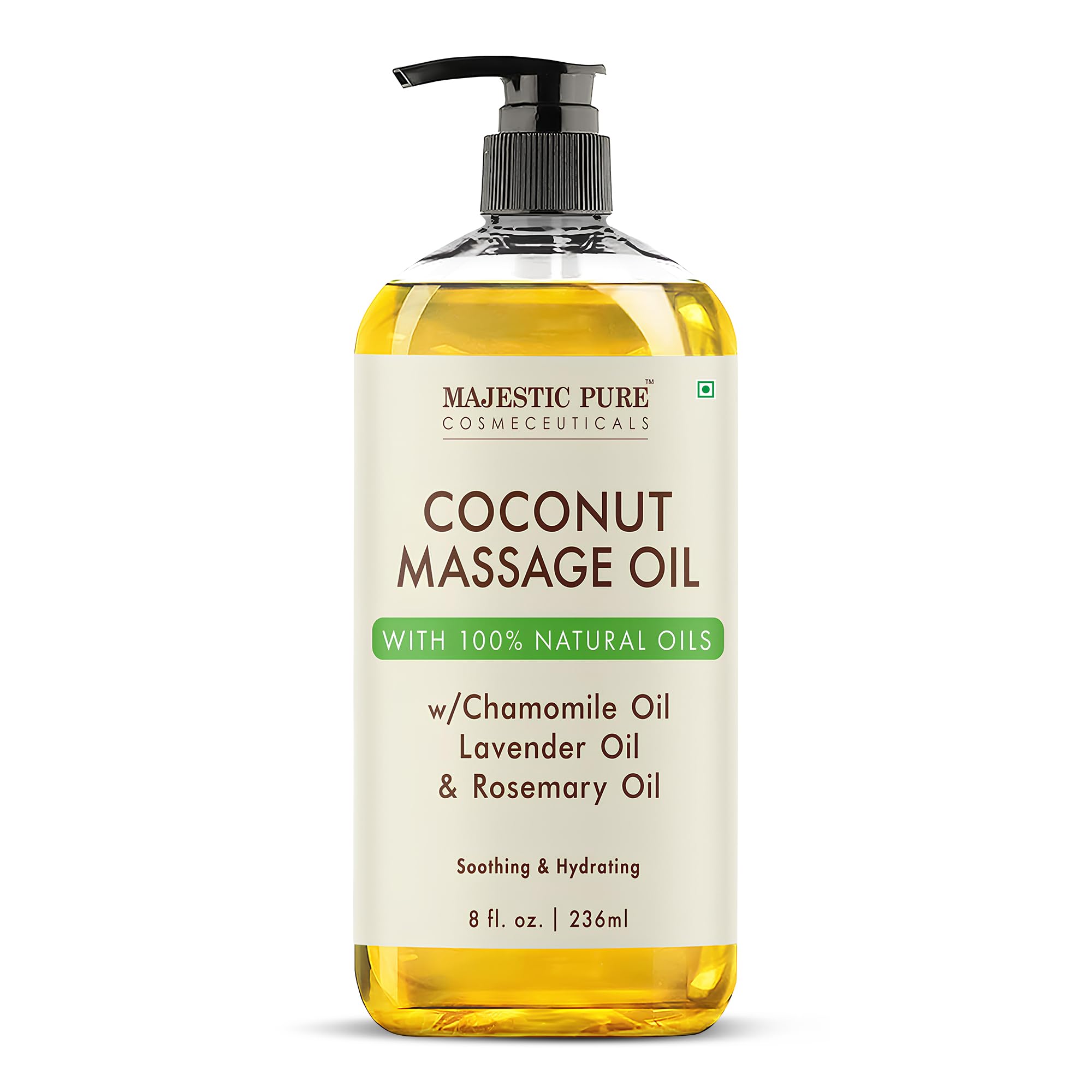 MAJESTIC PURE Coconut Massage Oil for Massage Therapy, 8 fl oz