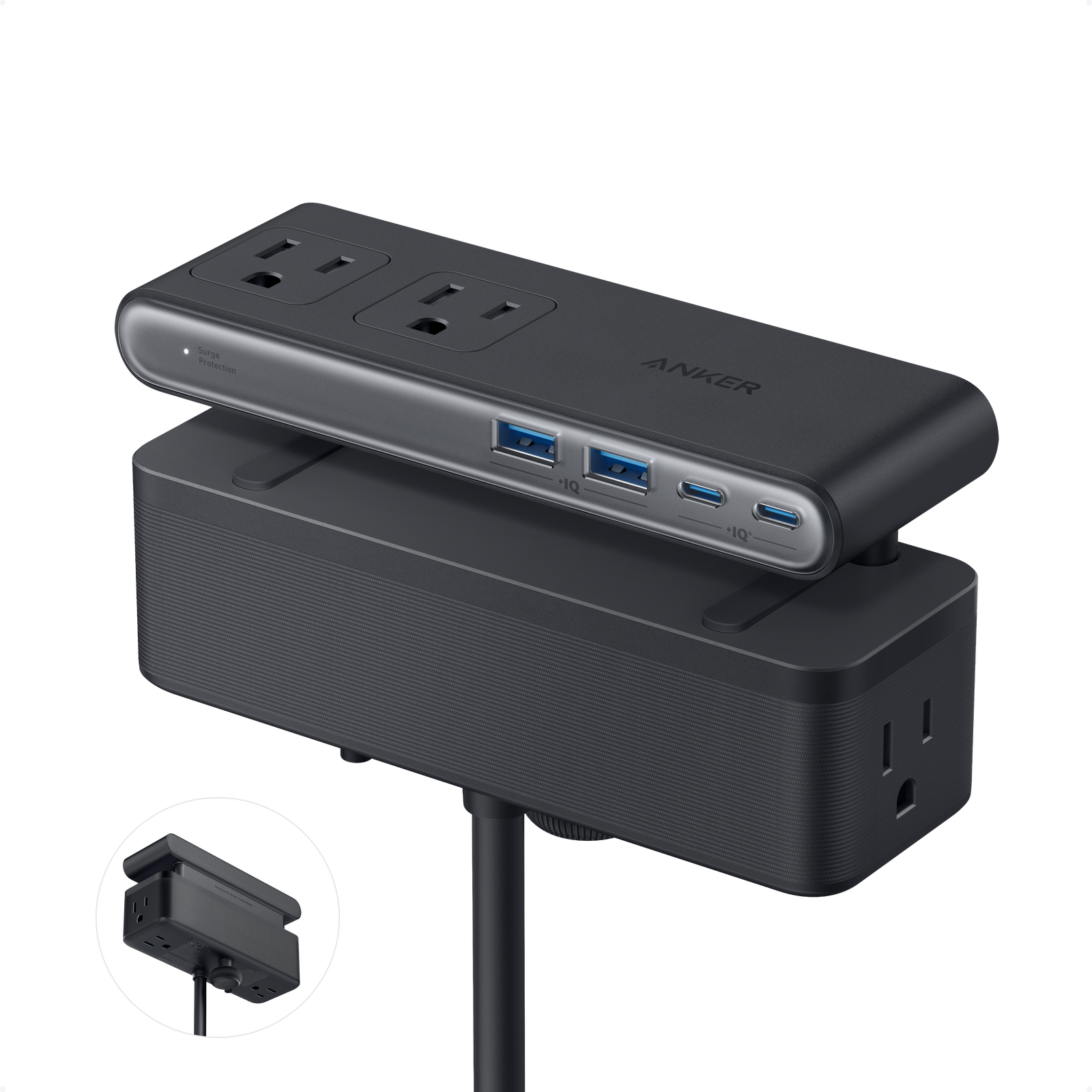 Anker Nano 10-in-1 70W Clamp Power Strip, Desk Charging, Desktop Power Strip with 70W, 10-in-1, for iPhone, iPad, MacBook, Samsung Galaxy, Travel/Office