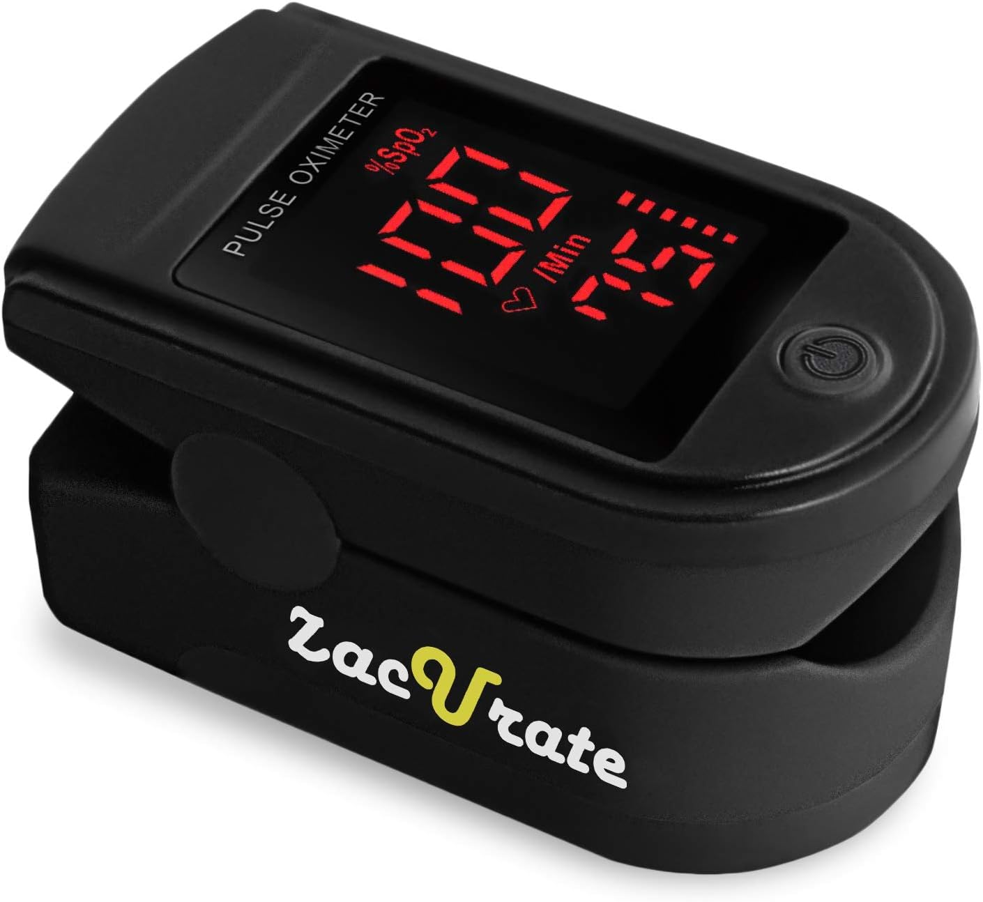 Zacurate 500 Series Fingertip Pulse Oximeter with Silicone Cover, Batteries and Lanyard, Royal Black