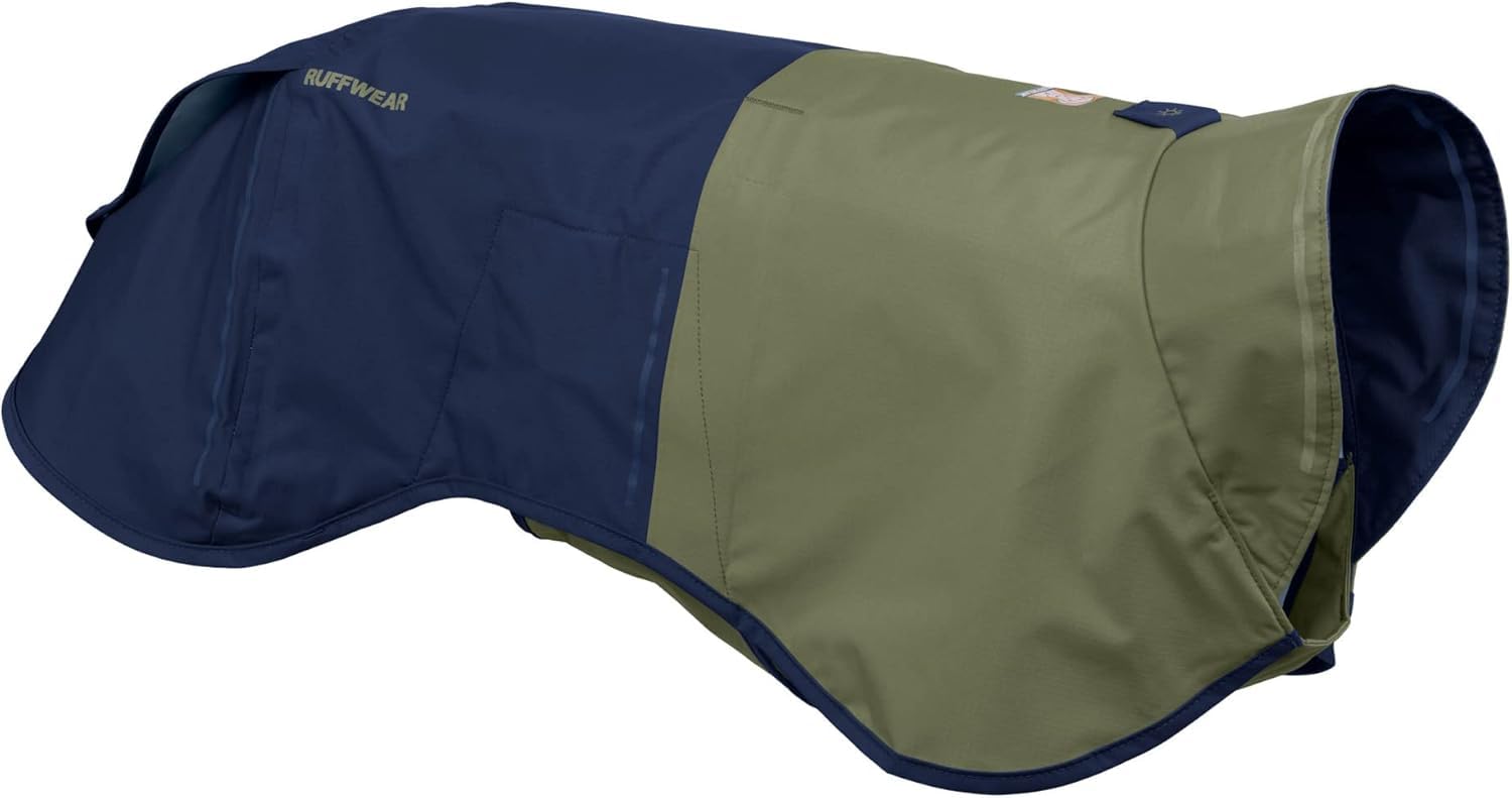 Ruffwear Sun Shower Dog Raincoat — All-Weather Waterproof, Windproof & Lightweight Jacket, Midnight Blue, Large