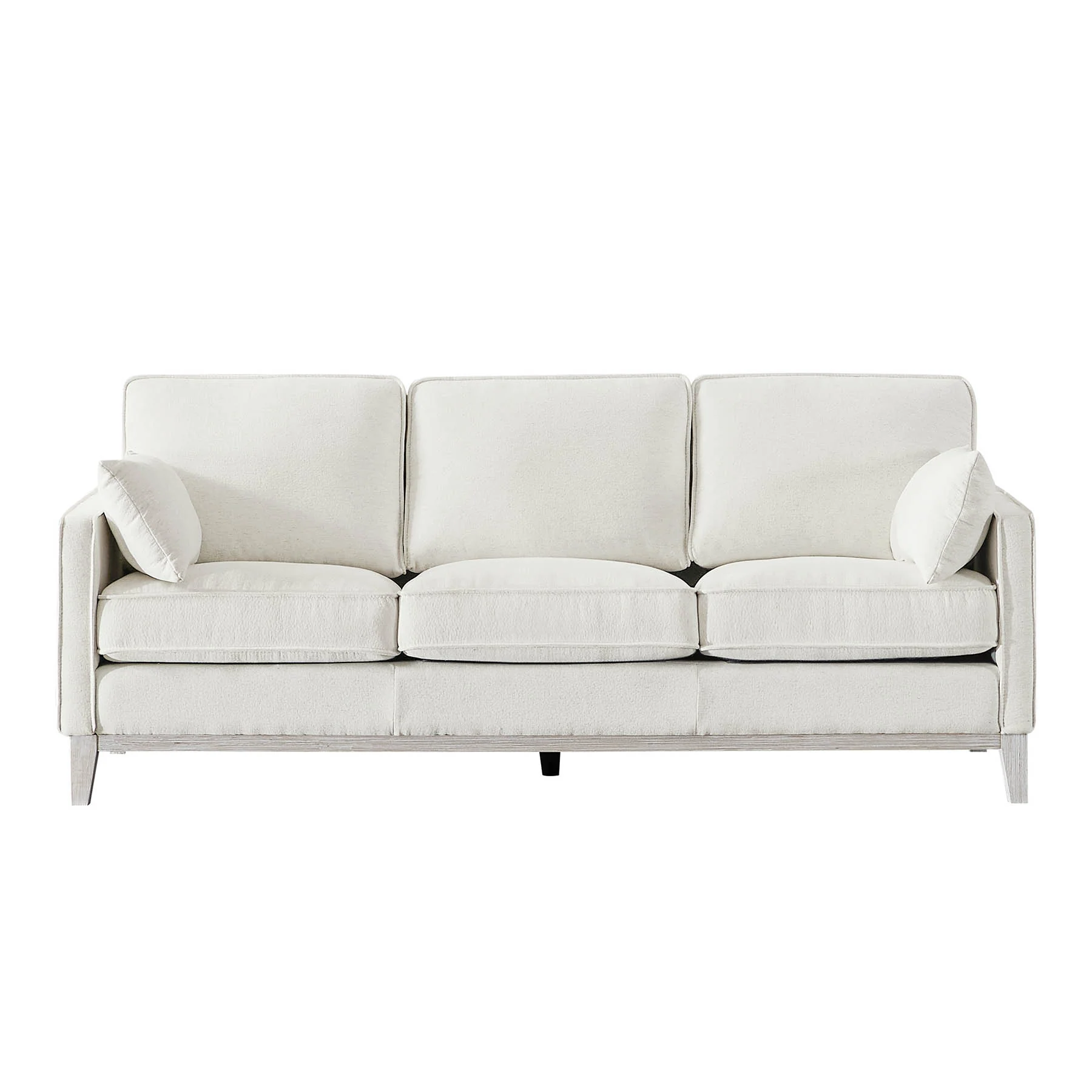 Moorizon Basic American Comfort 86英寸Dove鸽灰色布艺三人沙发,直臂支撑经典美式休闲沙发,适合客厅开放式休闲区家庭软装用户