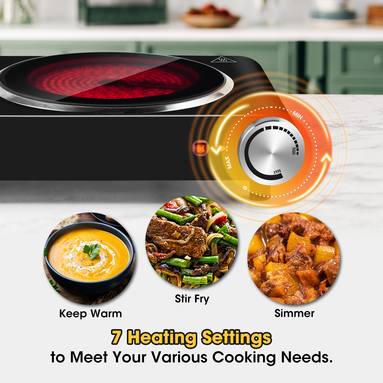 Double-Burner Infrared Ceramic Cooktop detail image 4