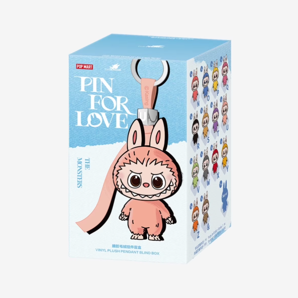 POP MART Labubu Pin for Love Heart Badge Series N-Z Letters (NZ) Vinyl Plush Keychain Blind Box 10.5cm