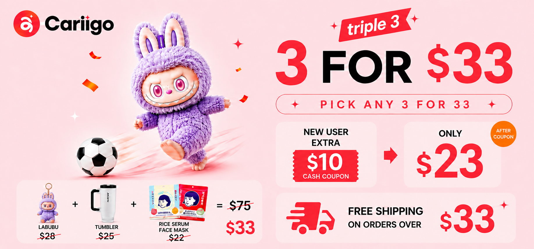 Triple 3 - 3 for $33