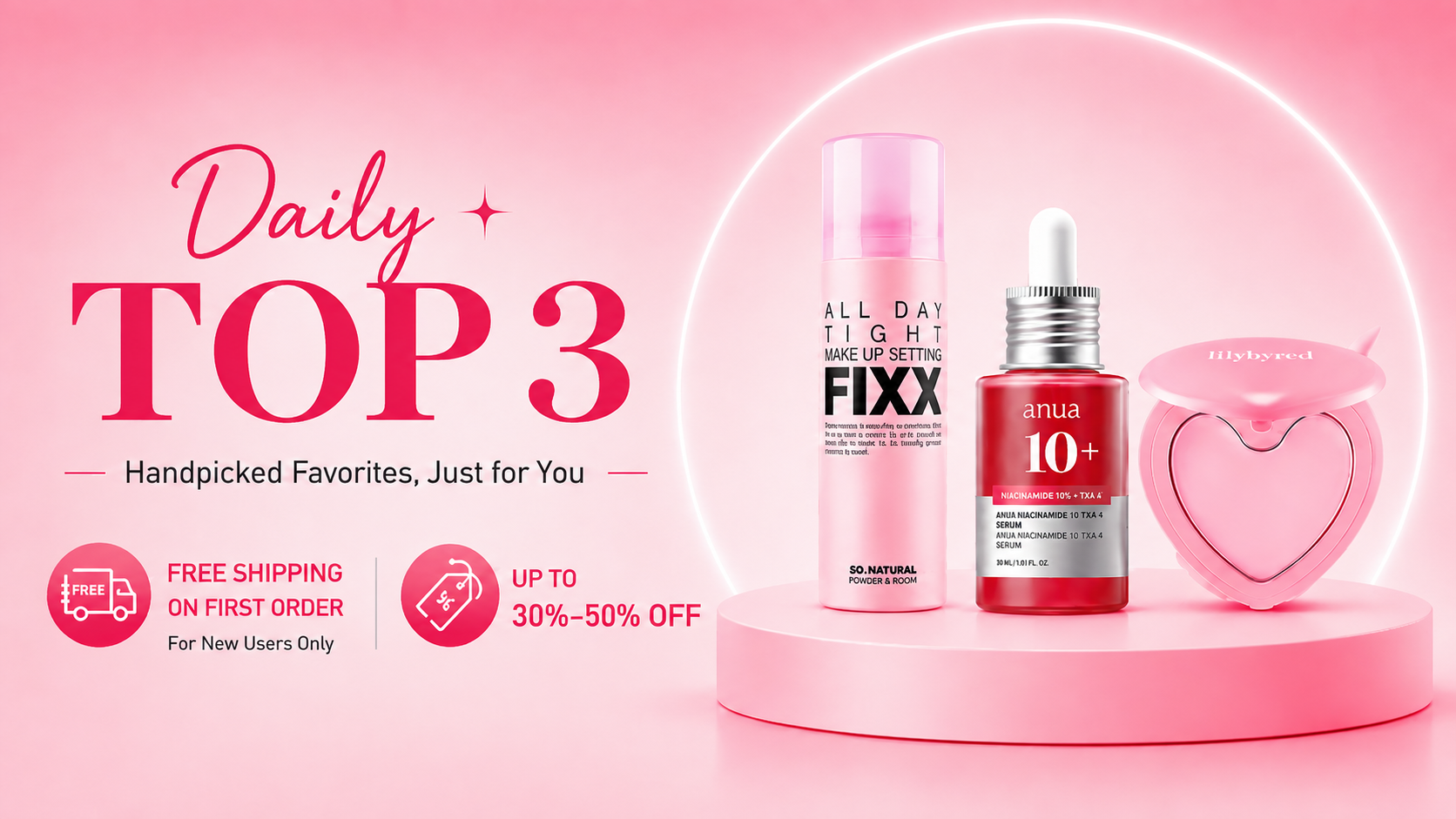 Daily Top 3 (Free Shipping on first order)
