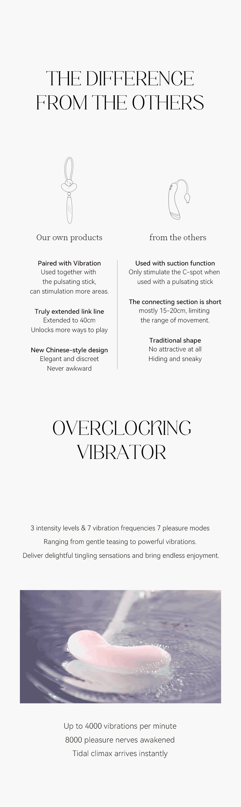 Huaxia Yue Yin Jie|Dual-Function Intimate Rhythmic Device — Mini Vibrating Egg + Pulsing Wand, 3 Intensities & 7 Rhythms, Liquid Silicone, IPX6 Waterproof detail image 7