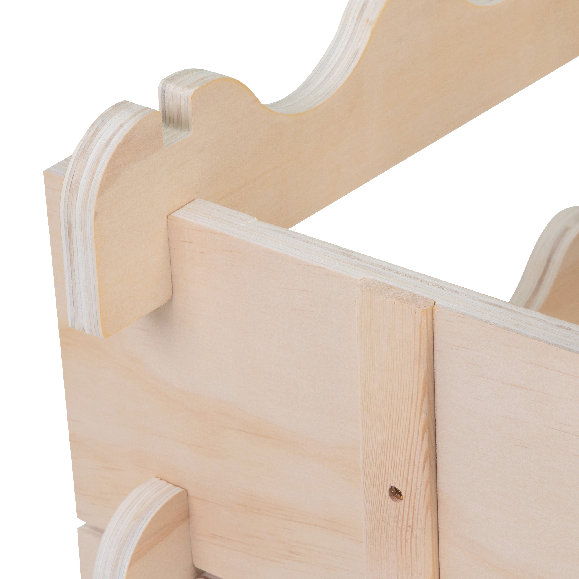 Natural Wood 54-Bottle Freestanding Wine Rack|Six-Tier Wave Bottle Storage detail image 3