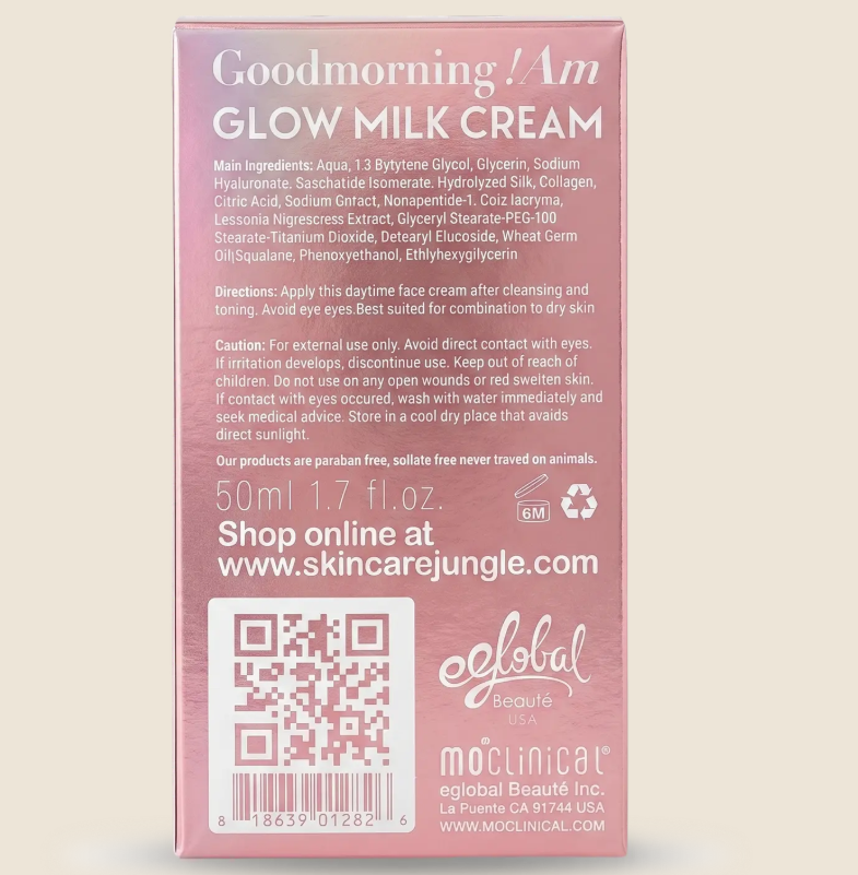 moclinical Good Morning! Am GLOW MILK CREAM 50ml – Hydrating Brightening Lightweight Moisturizer for Dewy Skin detail image 2