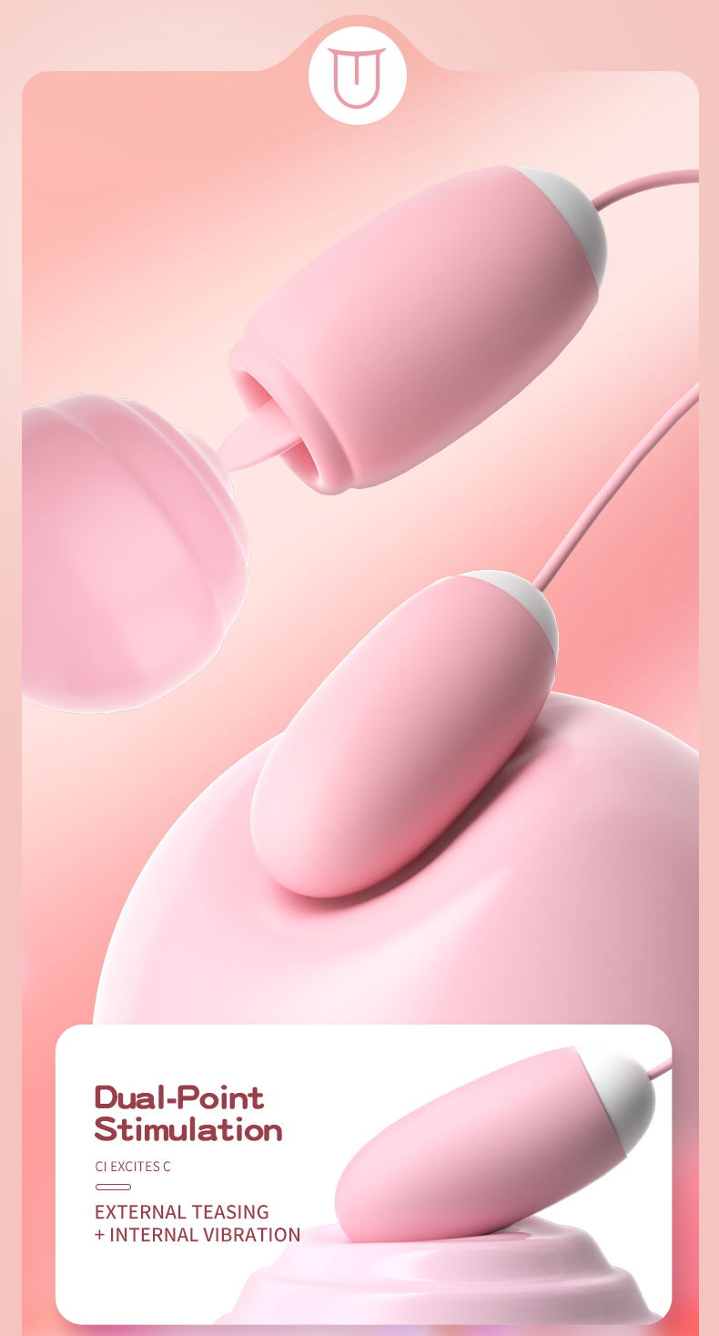 LILO Dual-Head Tongue-Simulating Vibrating Massager for Women — External Licking + Internal Vibration, 12 Lick Modes & 12 Vibration Modes, Magnetic Portable Case, USB-C Rechargeable, Pink detail image 6