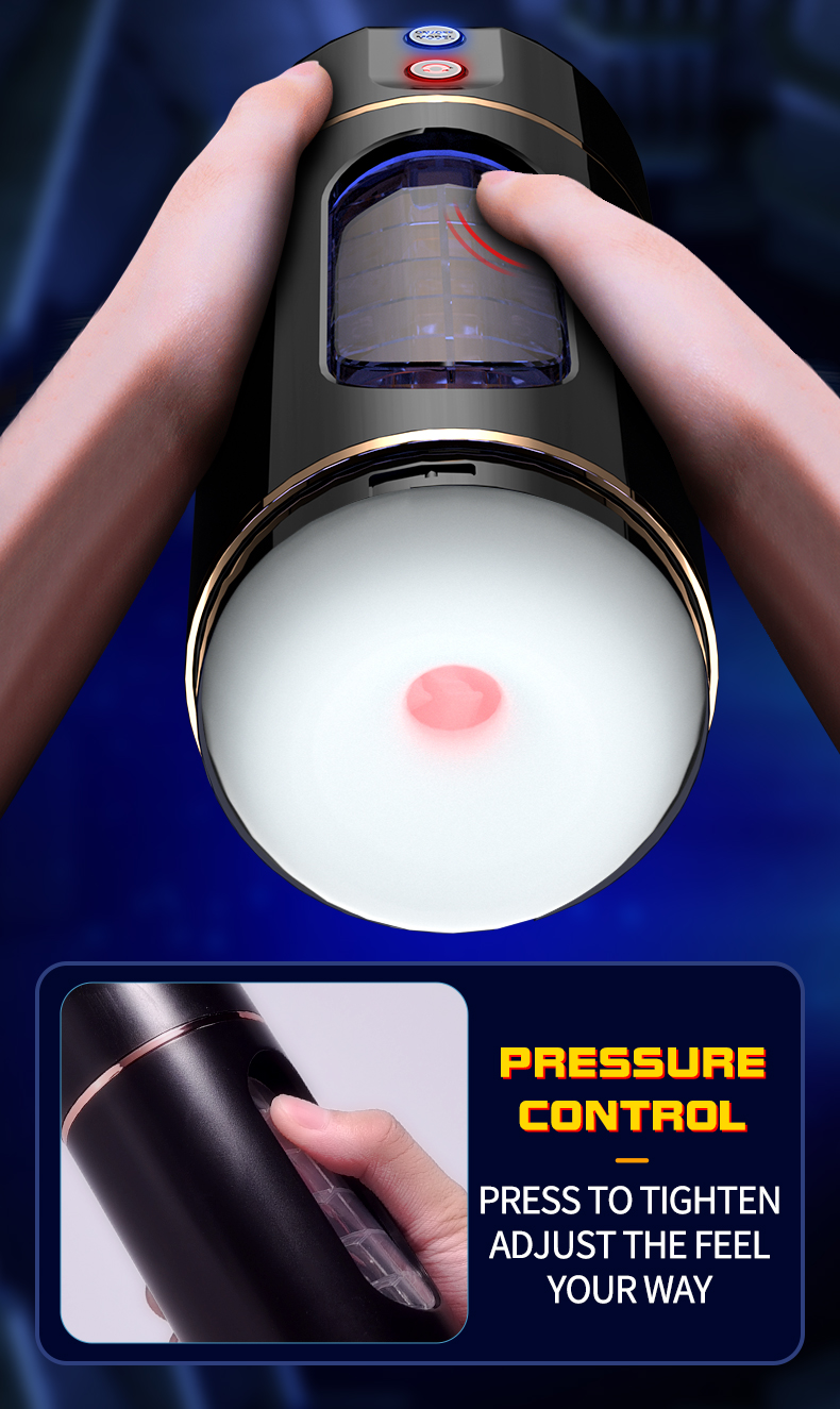 LILO CoolCharge Rechargeable Vibrating Male Masturbator Cup — 10 Vibration Modes, Voice Playback, Deep Textured TPE Sleeve, Press-to-Adjust Grip, USB Rechargeable, Removable & Washable — Black detail image 6