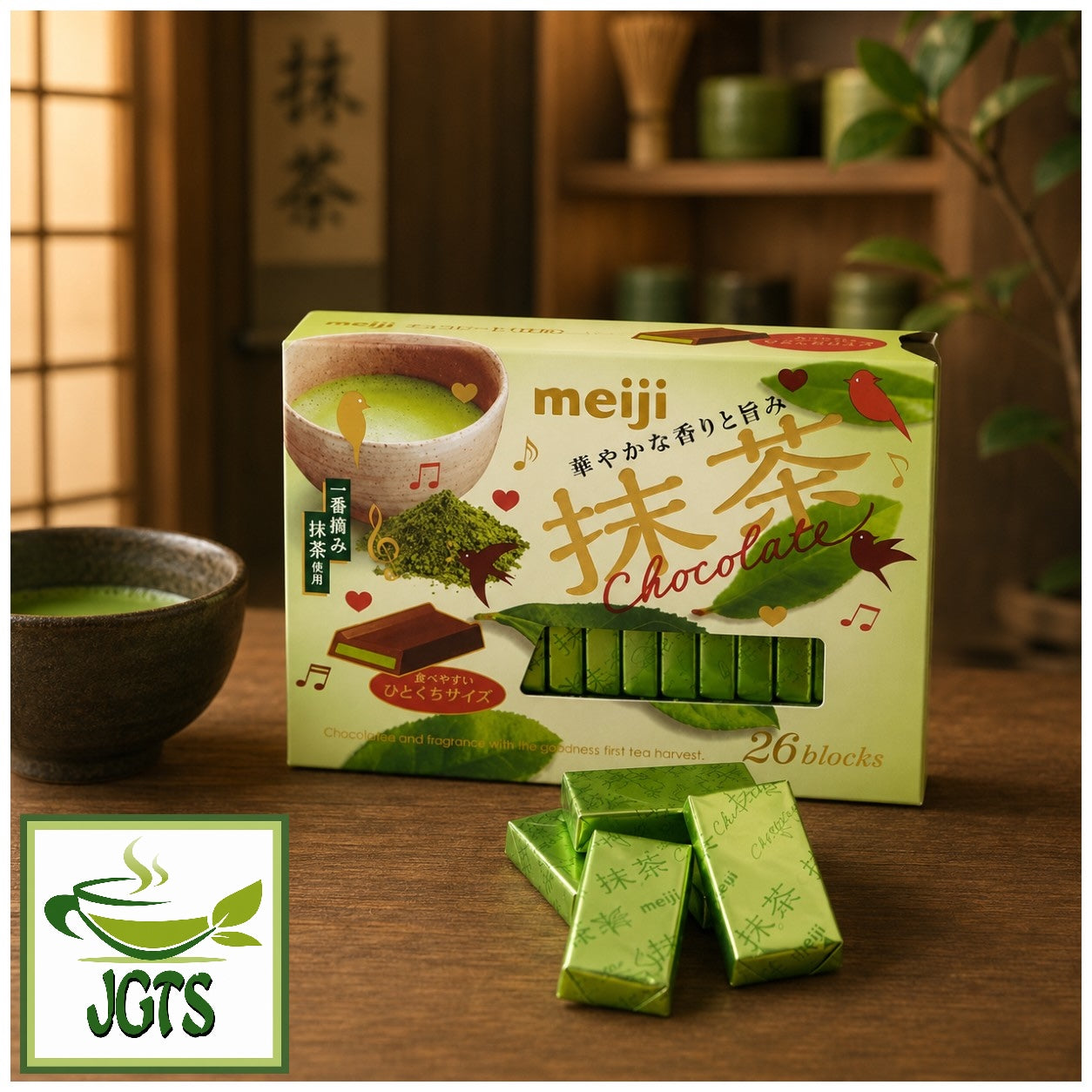MEIJI Matcha Chocolate Box 26 Pieces detail image 4