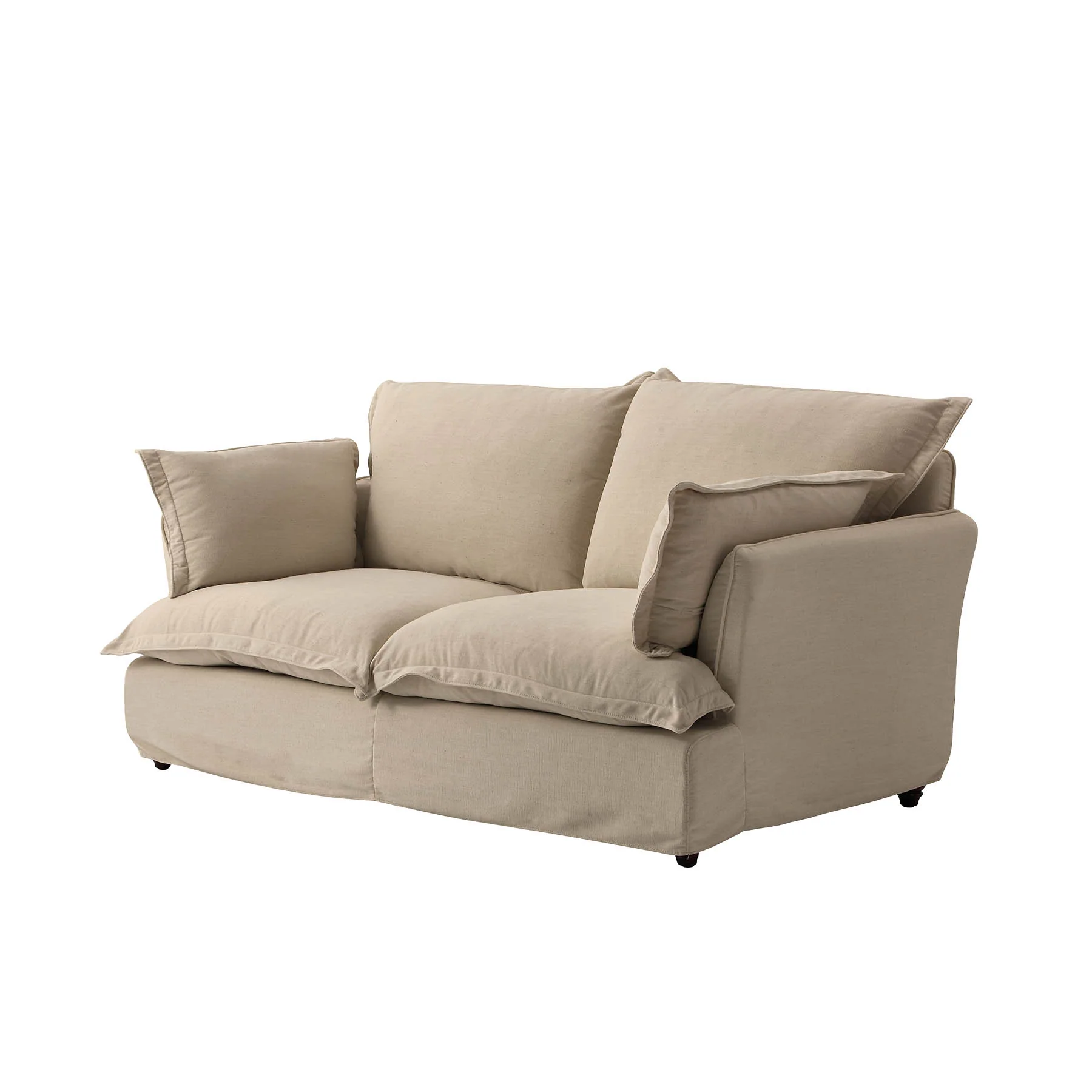 Moorizon Classic Comfort Set White Fabric Sofa Set with Down-Blend Cushions, Deep-Seat Soft Curved Classic Lounge Sofa for Spacious Living Rooms & Open Family Areas detail image 9