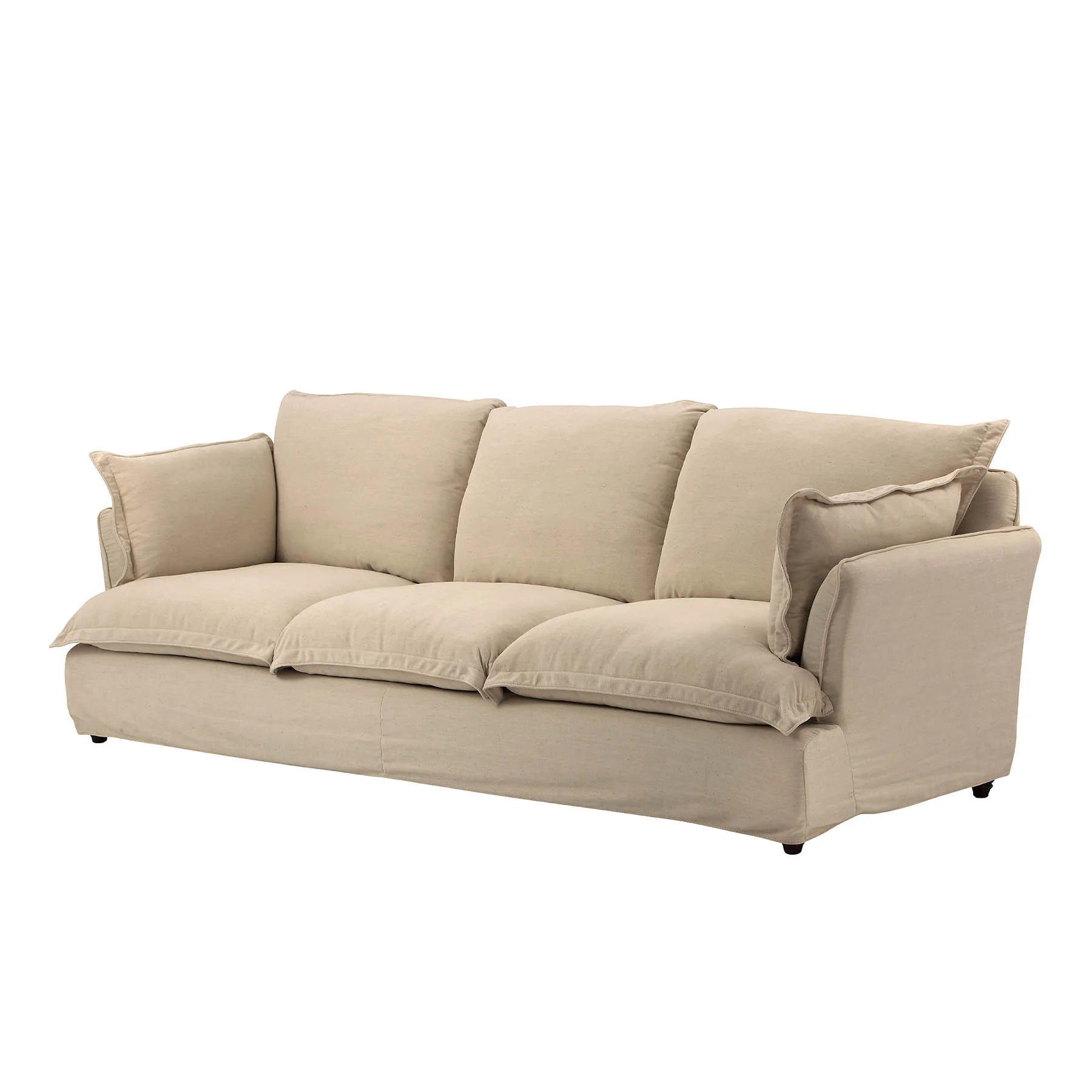 Moorizon Classic Comfort Set White Fabric Sofa Set with Down-Blend Cushions, Deep-Seat Soft Curved Classic Lounge Sofa for Spacious Living Rooms & Open Family Areas detail image 8