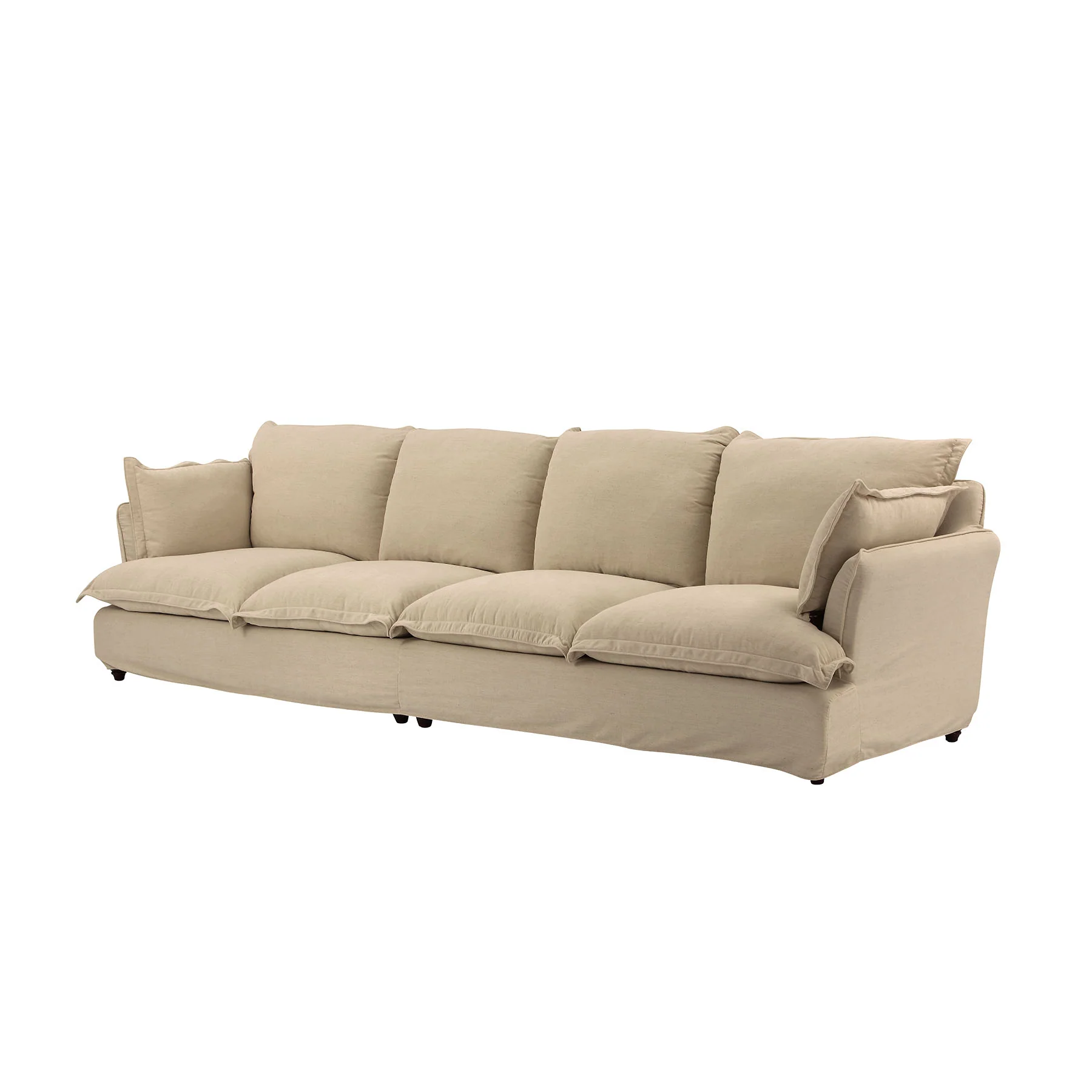 Moorizon Classic Comfort Set White Fabric Sofa Set with Down-Blend Cushions, Deep-Seat Soft Curved Classic Lounge Sofa for Spacious Living Rooms & Open Family Areas detail image 7