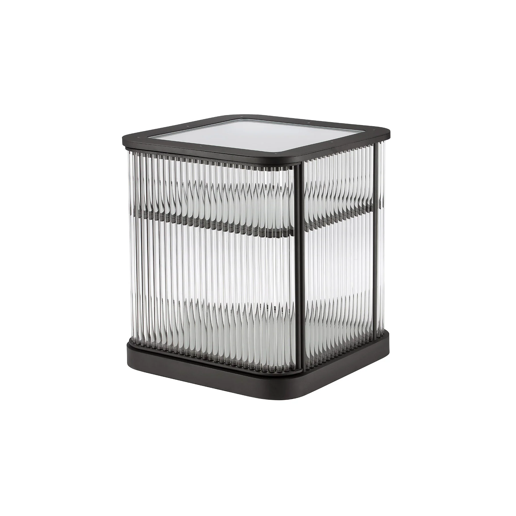 Moorizon Gatsby LED 23.6-Inch Square Fluted Glass Bar Cabinet, Plug-In Mini Wine Cabinet with 2400K Warm Built-In LED Strip for Apartments, Dining Areas, Cocktail Corners & Lounges detail image 4