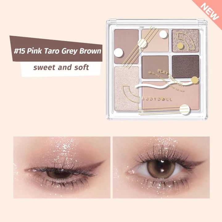 JUDYDOLL Judydoll Playful 7-Color Eyeshadow Palette #15 Pink Taro Gray Brown 8.5g detail image 9
