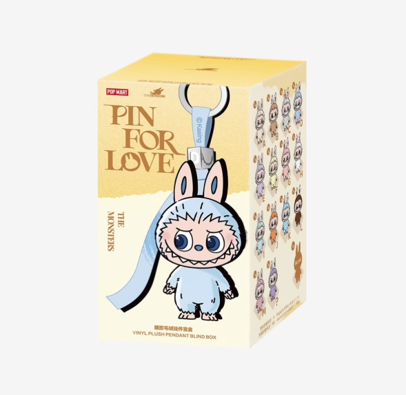 POP MART Labubu Pin for Love Heart Badge Series A-M Letter (AM) Vinyl Plush Keychain Blind Box 10.5cm detail image 3