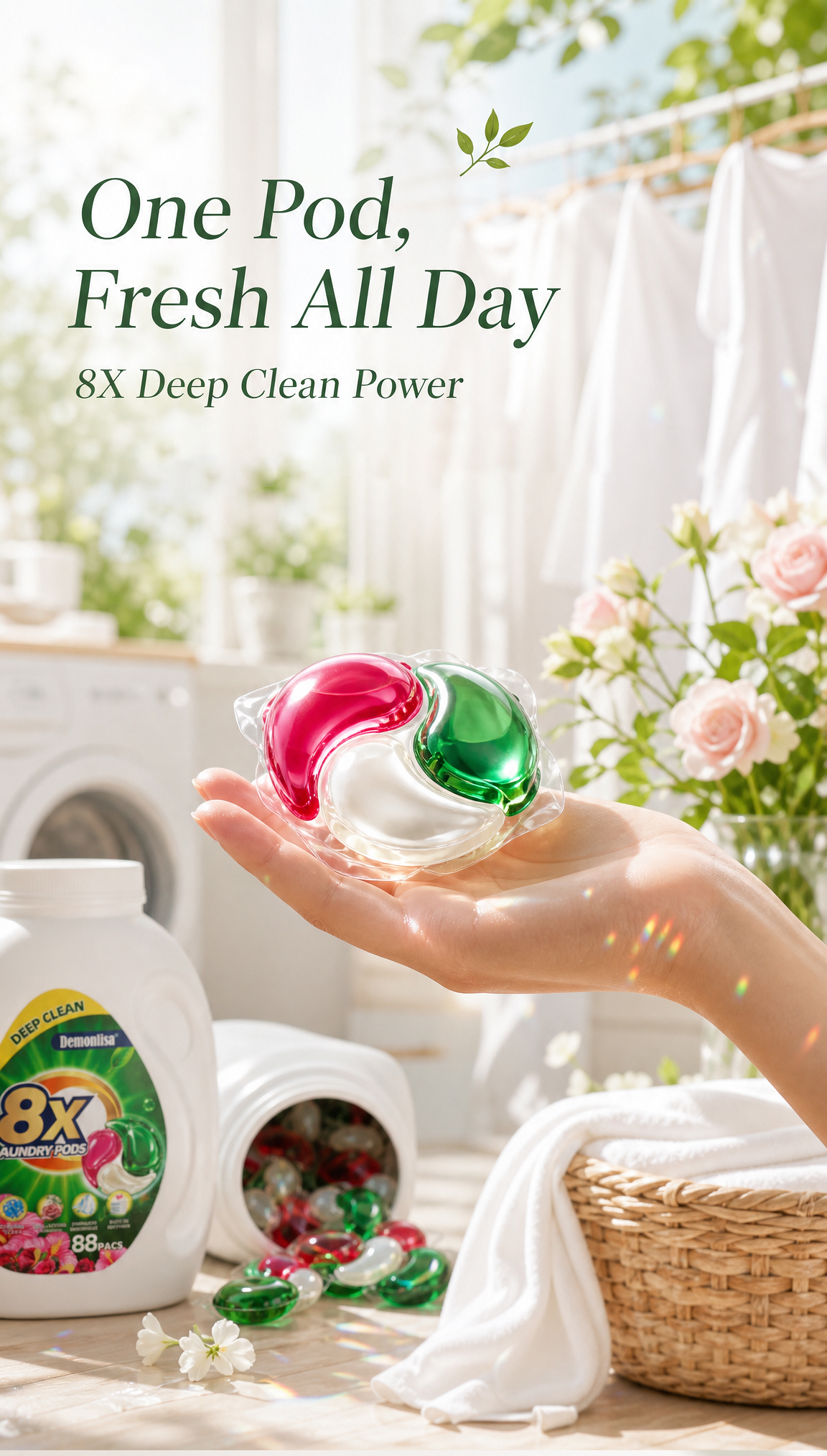 Demonlisa 8x Ultra-Concentrated 3D Laundry Pods (20g × 88pcs) detail image 1