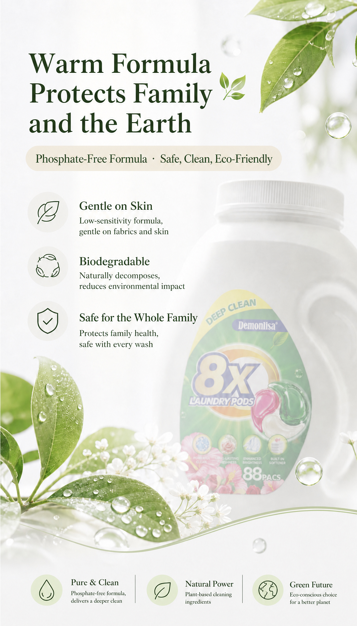 Demonlisa 8x Ultra-Concentrated 3D Laundry Pods (20g × 88pcs) detail image 8