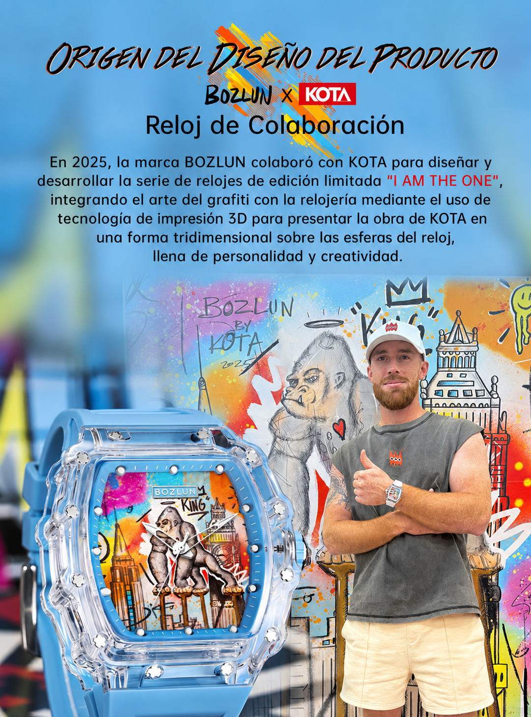 SKMEI KOTA serie reloj mecánico unisex estilo urbano caja cuadrada transparente esfera con grafiti movimiento automático correa de silicona resistente al agua 30m ideal para regalo detail image 2