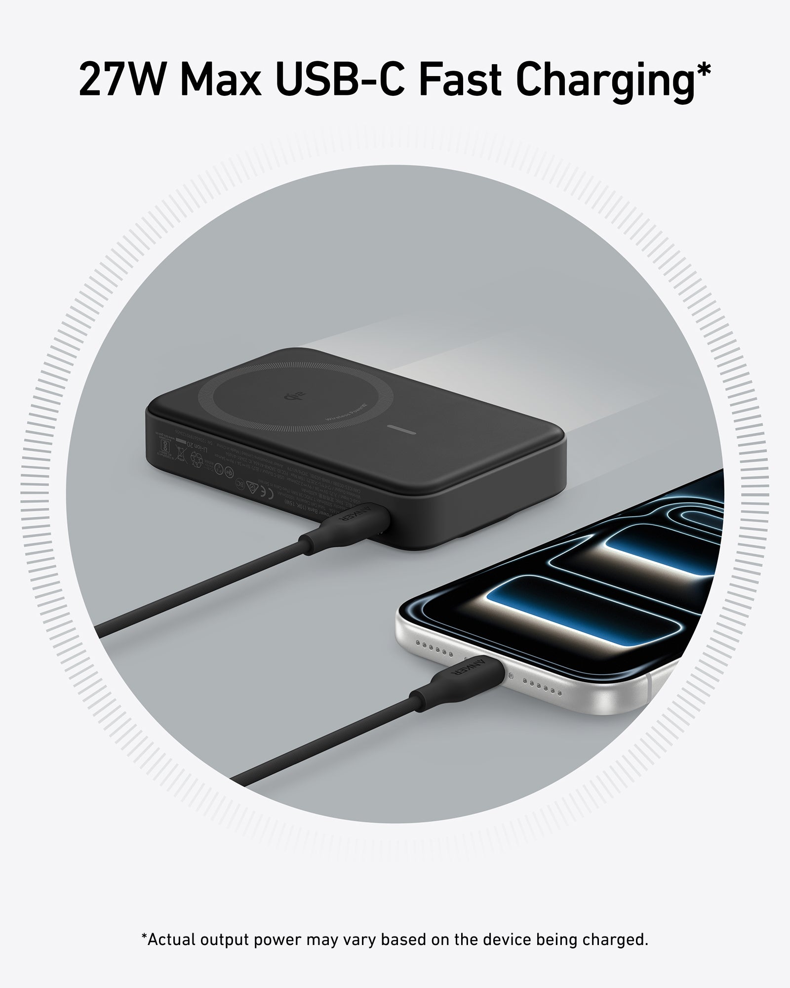 Anker MagGo 10K Qi2 Magnetic Wireless Stand Power Bank, 15W Portable Charger — Compatible with iPhone/Samsung/USB-C Devices, Travel Backup detail image 5
