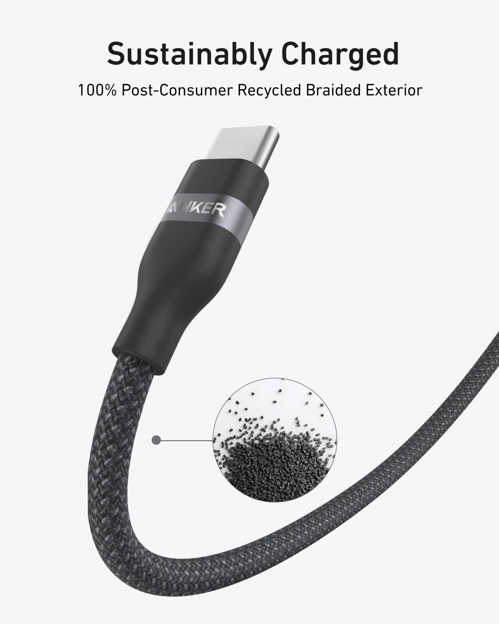Anker Upcycled-Braided USB-C Cable 30K Bend Life, Usb-C Cable with 240W, 30K, for USB-C Phones, Tablets, Laptops, Charging/Data detail image 5