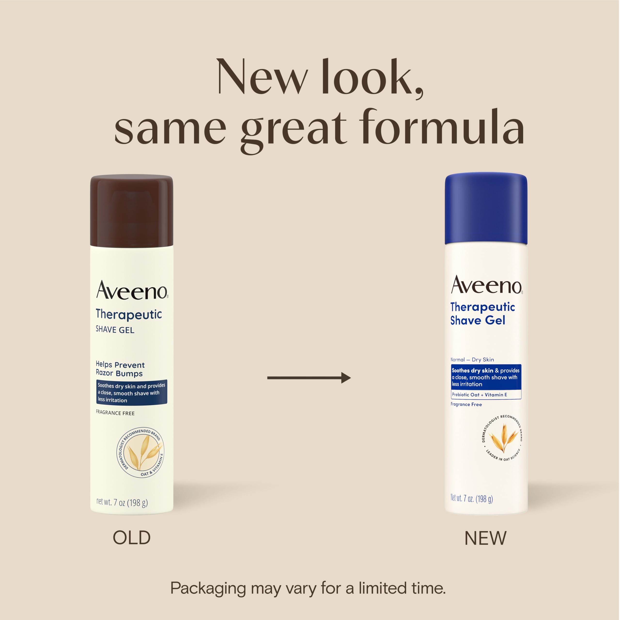 Aveeno Therapeutic Shave Gel for Women & Men, Sensitive Skin, Prebiotic Oat & Vitamin E, Fragrance-Free, 7 oz detail image 2