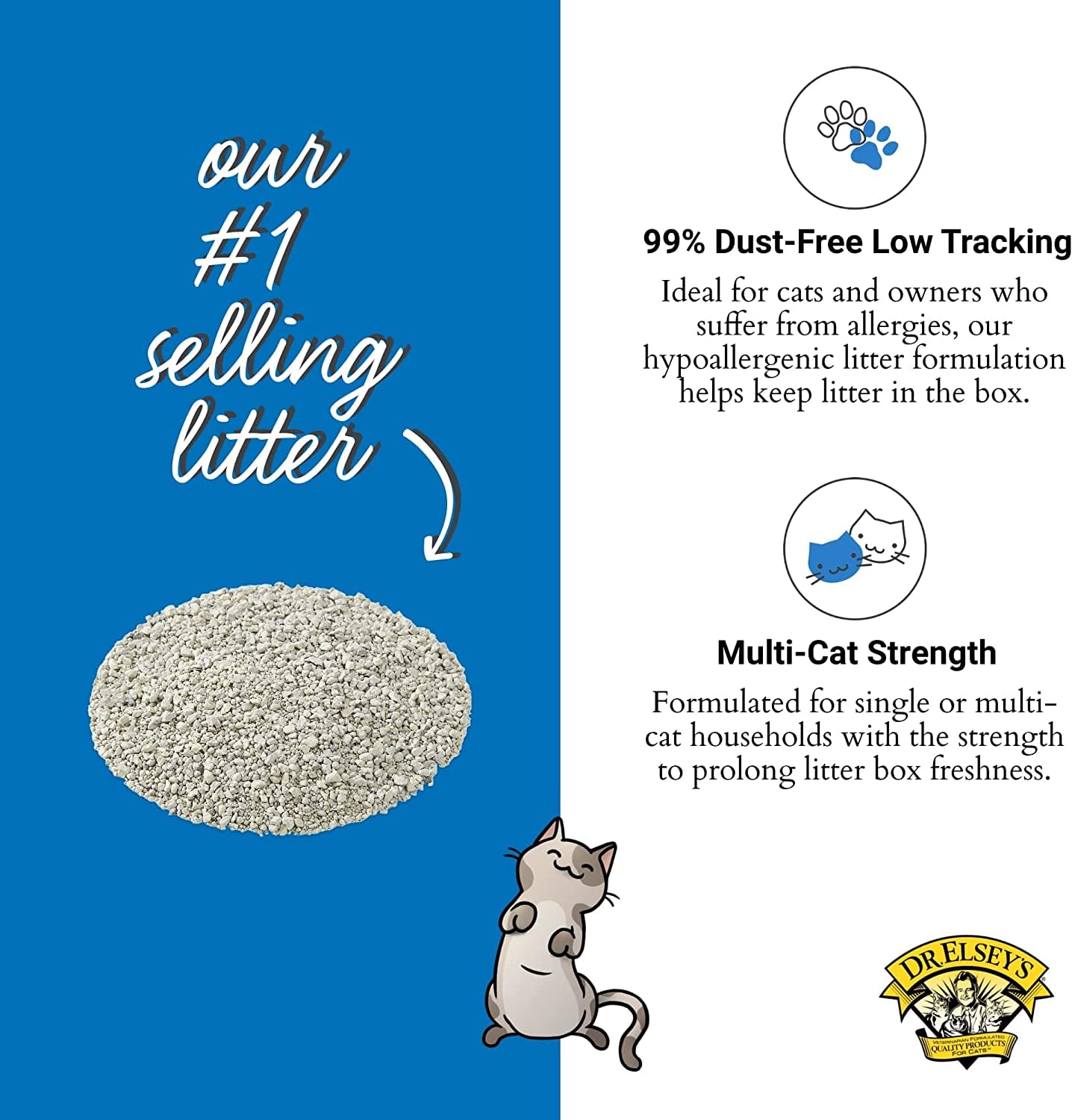 Dr. Elsey's Ultra UnScented Clumping Clay Cat Litter 40 lb. Bag detail image 7