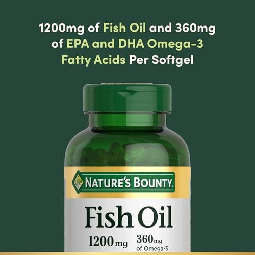 Nature's Bounty Fish Oil Omega-3, 1200 mg Fish Oil, 360 mg Omega-3 per Serving, 200 Softgels detail image 9