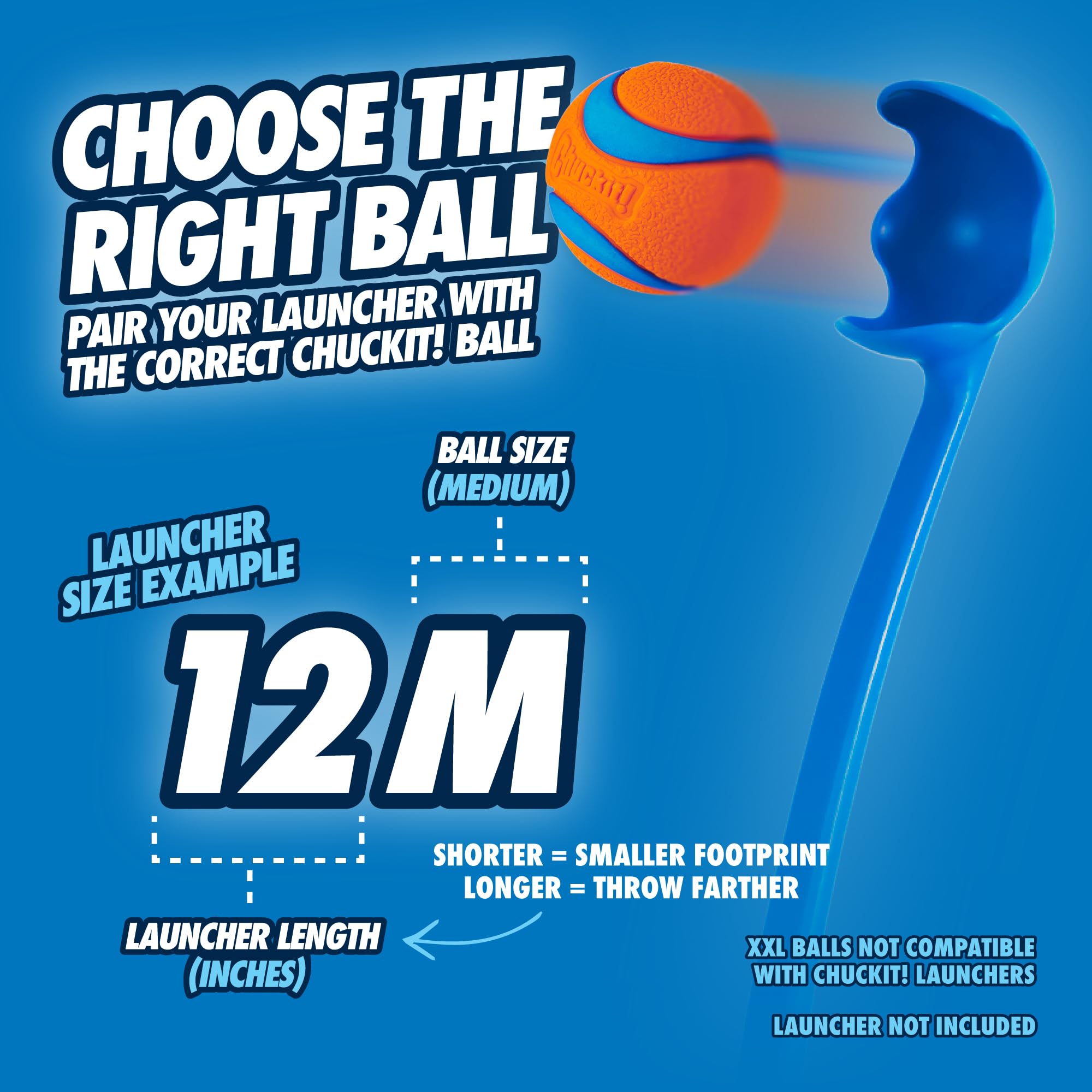 Chuckit! 12" Sport Dog Ball Launcher with 12" Handle for Medium Dogs (2. 5" Balls), Plastic Fetch Launcher detail image 6