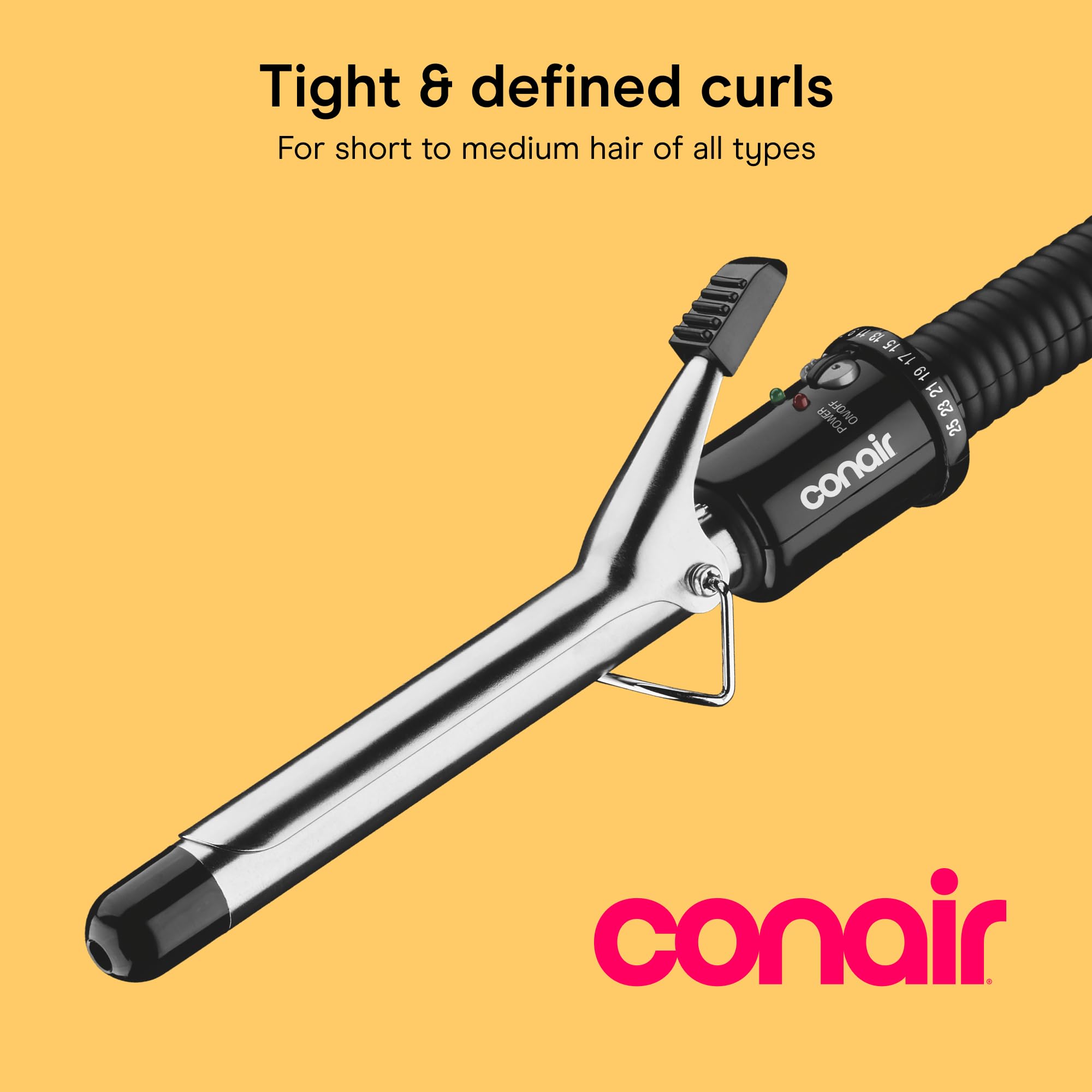 Conair Curling Iron, Short to Medium Hair, 3/4-in. Barrel, Black/Silver detail image 2