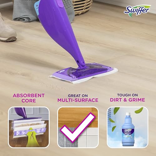 Swiffer WetJet Hardwood Floor Cleaner Spray Mop Pad Refill, Bathroom Cleaning Supplies, Hardwood Floor Cleaner, Multi Surface, 24 Count detail image 8