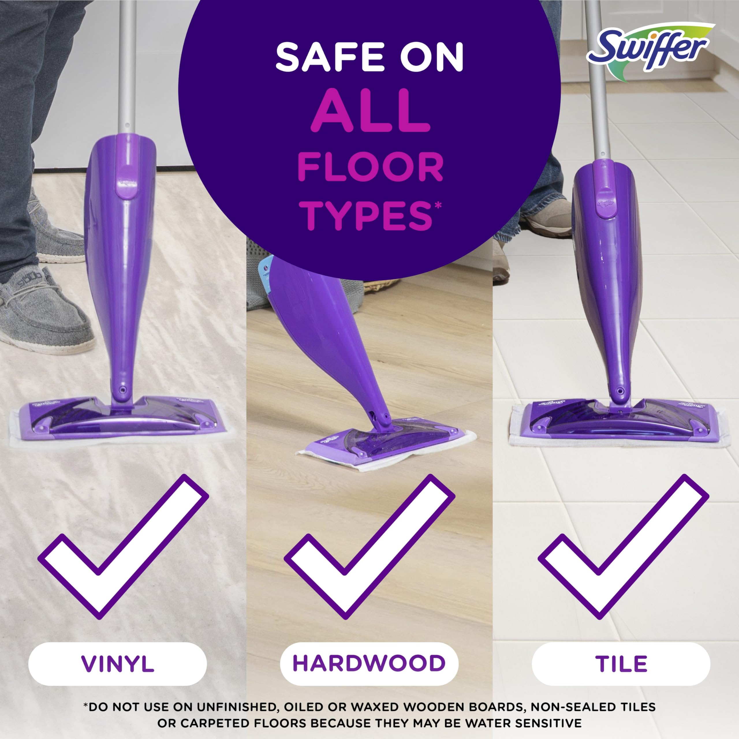 Swiffer WetJet Hardwood Floor Cleaner Spray Mop Pad Refill, Bathroom Cleaning Supplies, Hardwood Floor Cleaner, Multi Surface, 24 Count detail image 4