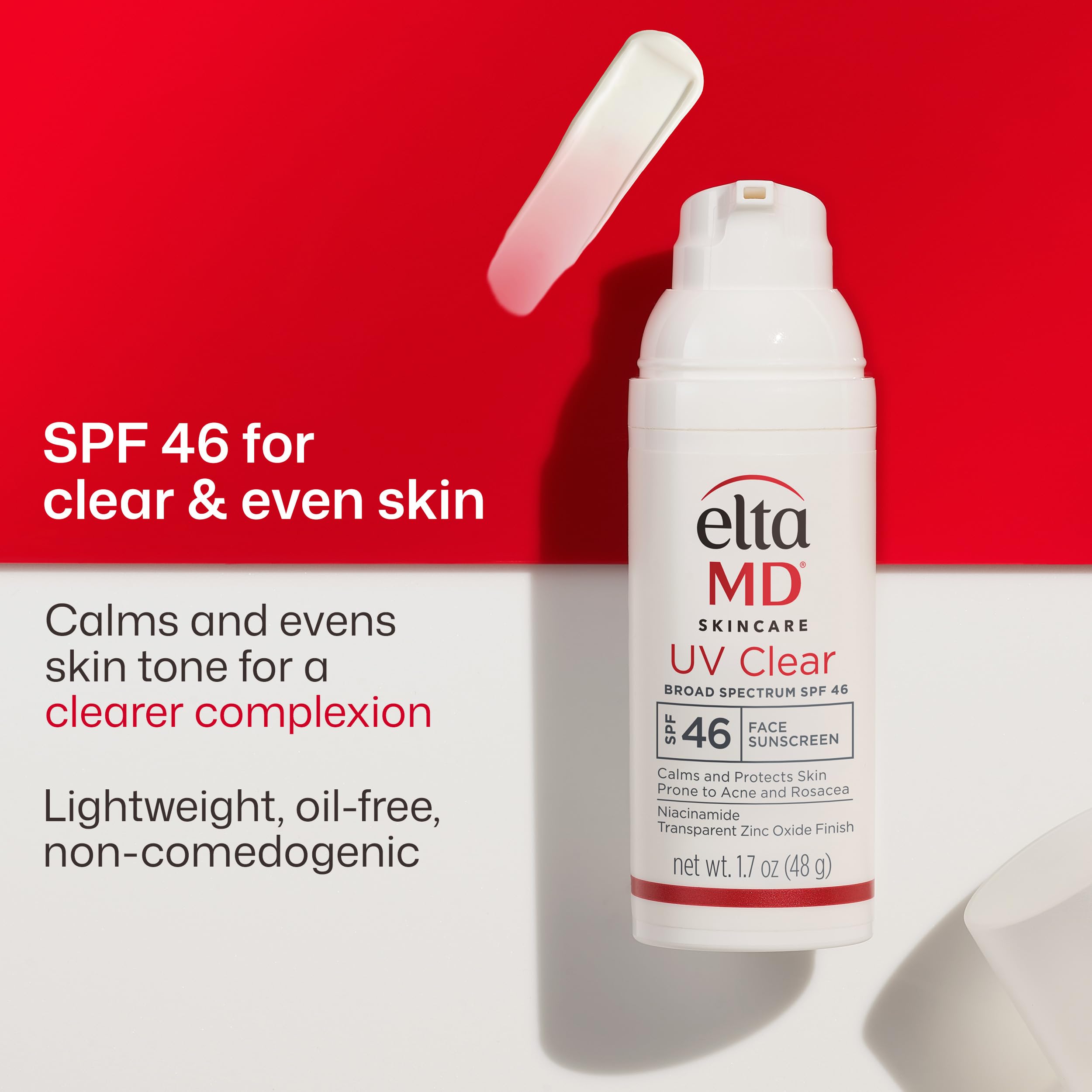EltaMD UV Clear Face Sunscreen with Zinc Oxide, Oil-Free, SPF 46 and SPF 50 | Calms and Protects Acne-Prone Skin and Rosacea, No White Cast, Dermatologist Recommended, Available in Three Tints and Sizes detail image 2