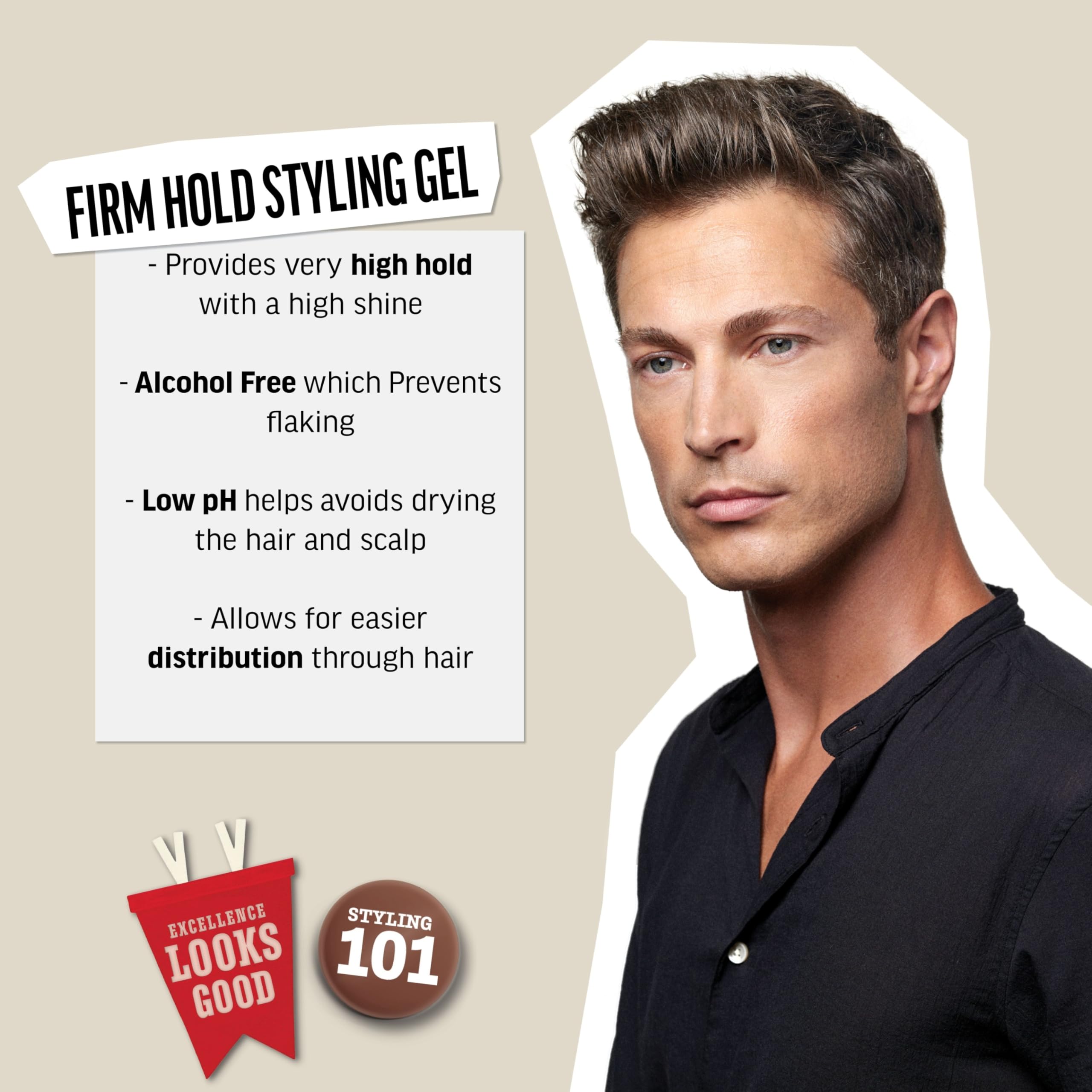 American Crew Men's Hair Styling Gel, Firm Hold, Non-Flaking, 33. 8 fl oz detail image 2