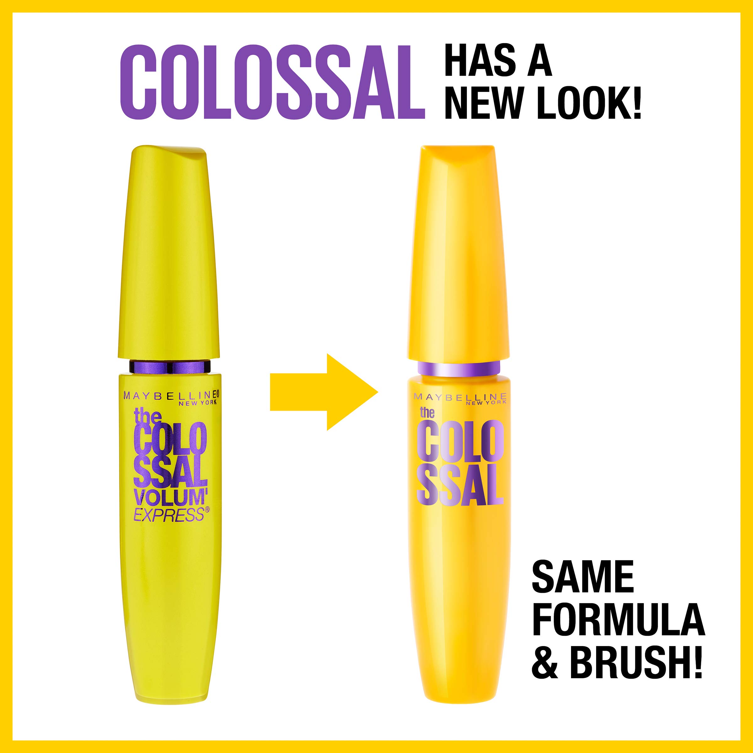 Maybelline Volum' Express Colossal Washable Mascara, Volumizing, Glam Black, 1 Count detail image 2