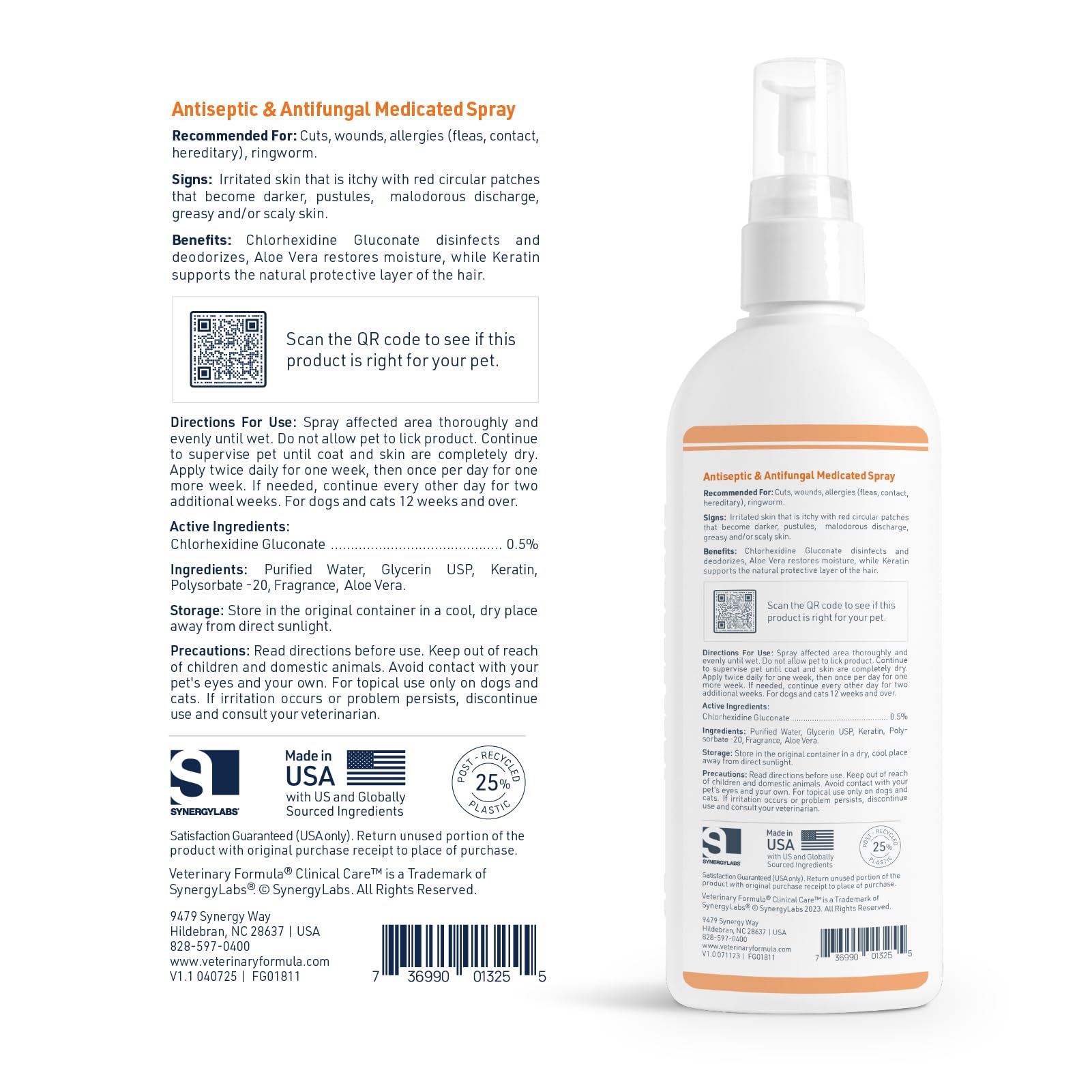Veterinary Formula Clinical Care Antiseptic & Antifungal Medicated Spray for Dogs & Cats, 2 fl oz (1 Pack) detail image 8