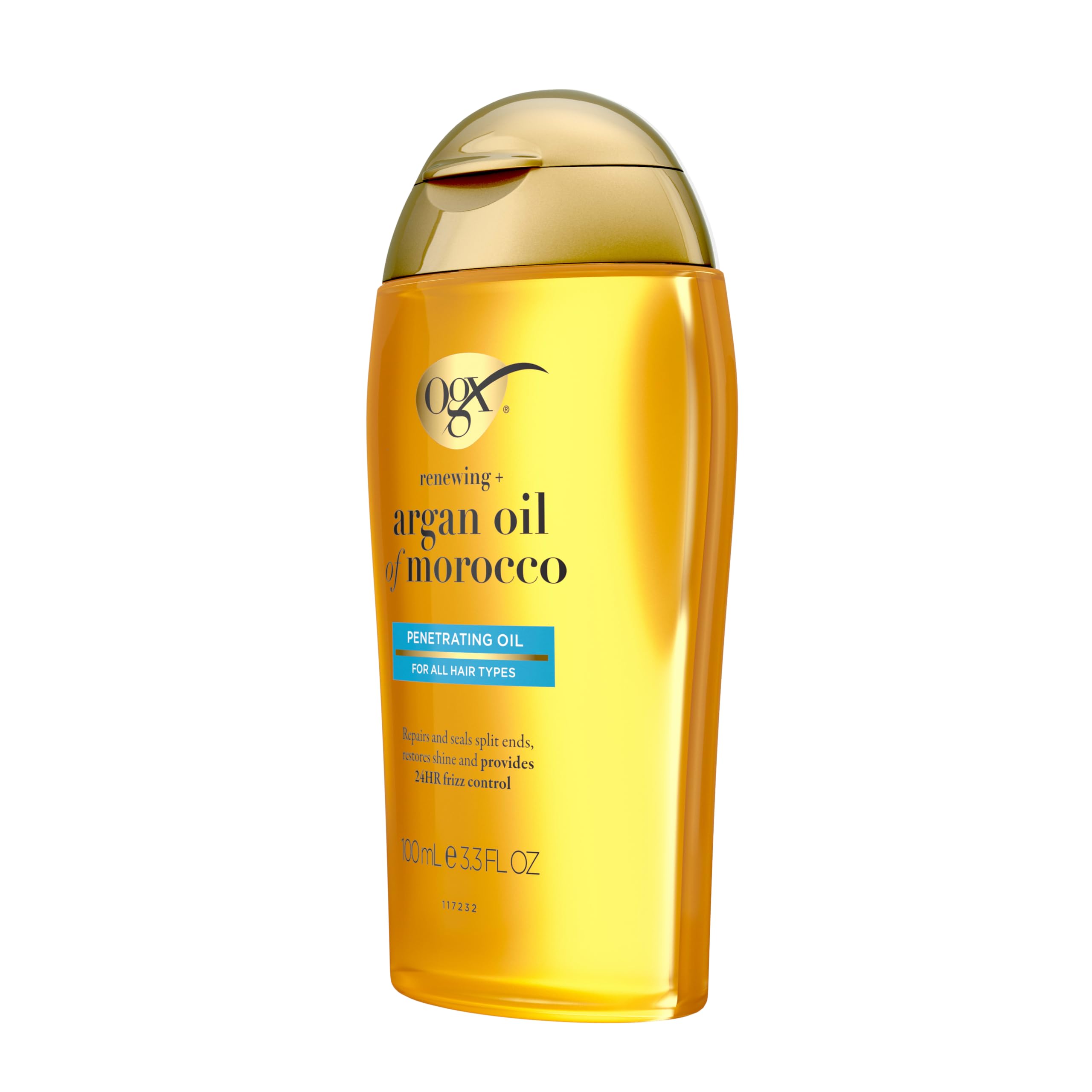 OGX Renewing + Argan Oil of Morocco, Cold-Pressed Argan Oil for Hair Penetrating Treatment & Shine, Moisturizing & Strengthening Silky Oil for All Hair Types, Paraben & Sulfate Free, 3. 3 fl oz detail image 6