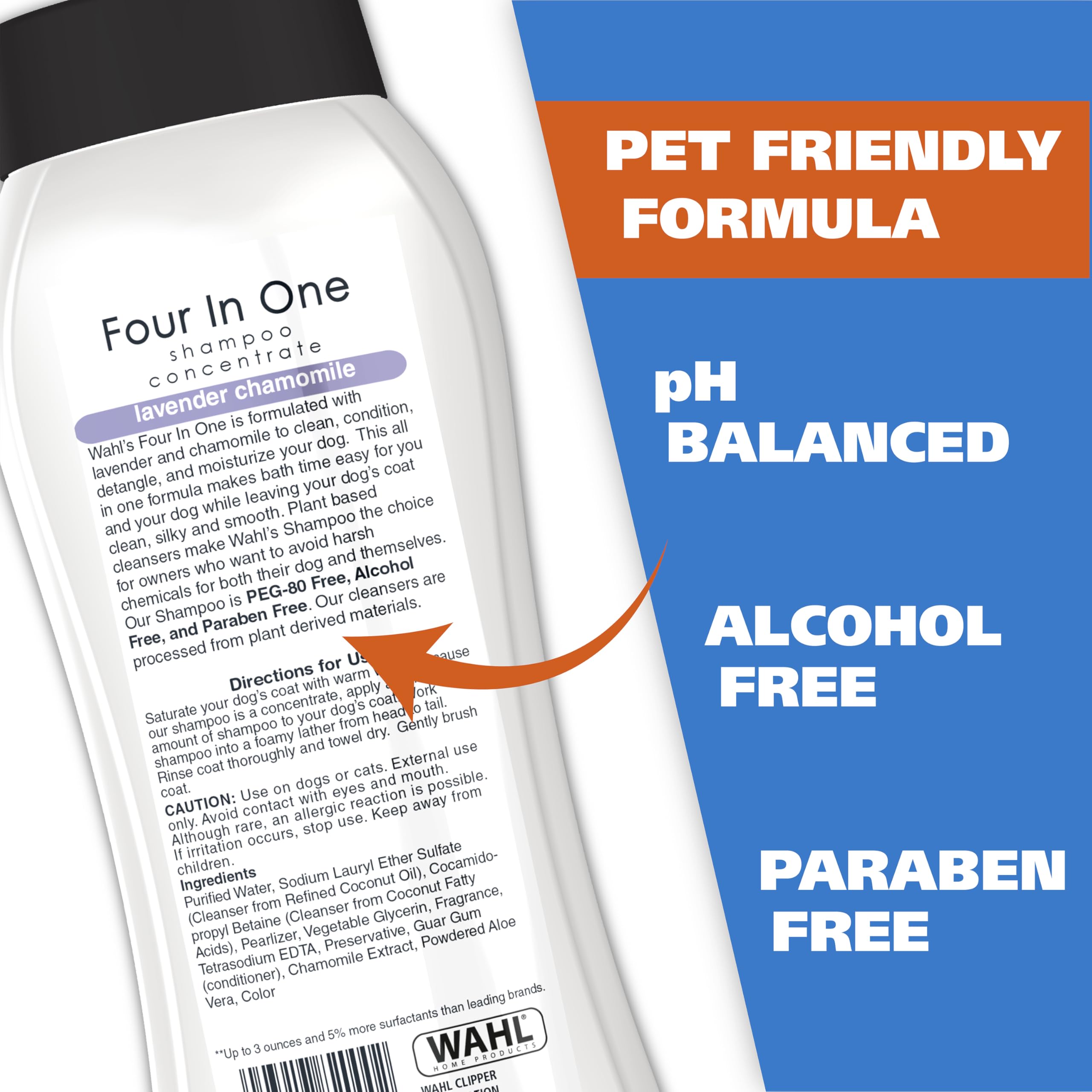Wahl USA 4-in-1 Calming Dog Shampoo with Lavender Chamomile Scent – Cleans, Conditions, Detangles, & Moisturizes - Pet Friendly Formula - 24 Oz - Model 820000A detail image 3
